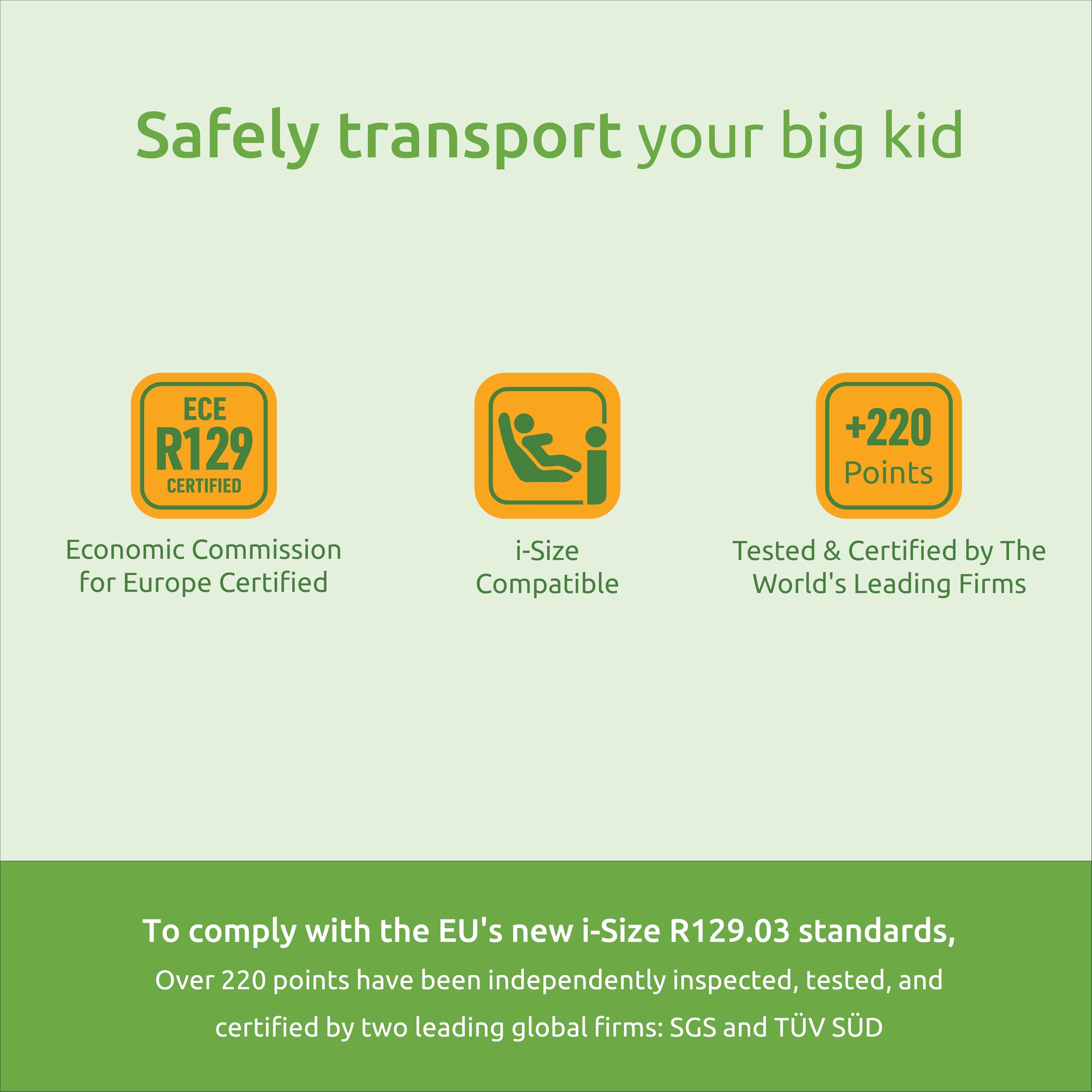 Littlesgo IFix Booster Seat, i-Size ISOFIX Car Seat, for Child from 125-150cm (3-12 Years, Group 2/3), Portable, Triple Foam Layers for Comfortable Travel, ECE R129, Darkgrey - Black, 1 Pack - 5