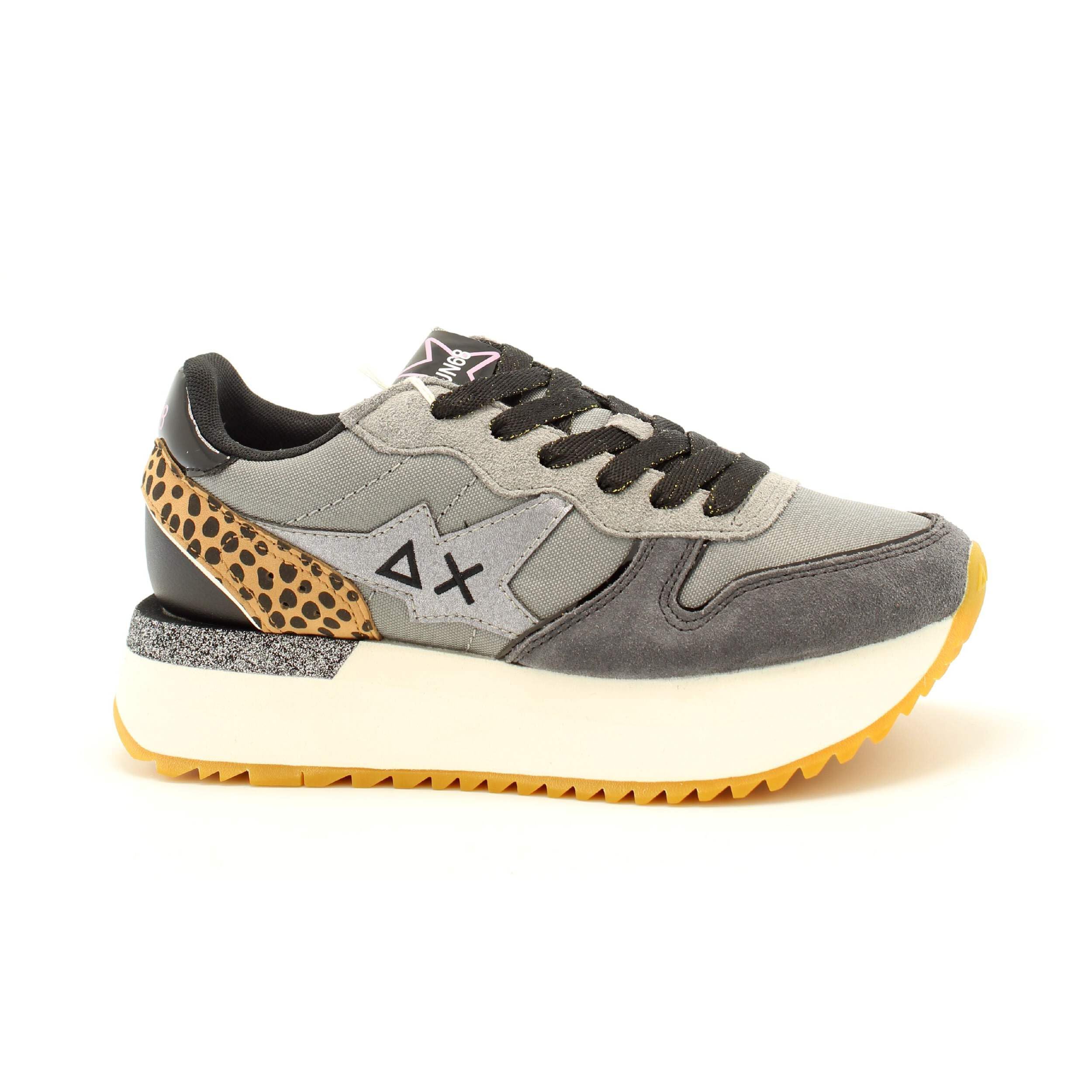 SUN68 Z44218 Sneakers Con Lacci In Tessuto/camoscio Donna GRIGIO MEDIO 40