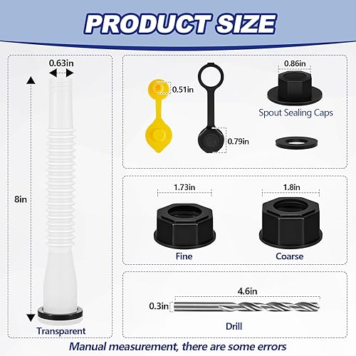 Miniatura 2 de Frienda Juego de 16 kits de repuesto de boquilla de gasolina con tapas de collar de tornillo, tapón de junta, 2 tipos, tapa de ventilación de