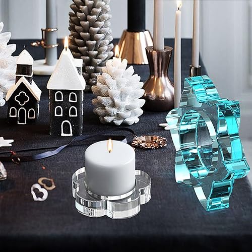 Miniatura 3 de Moldes de silicona de fundición epoxi para velas de flores, moldes de silicona para candelabros de resina para caja de joyería DIY, contenedor de