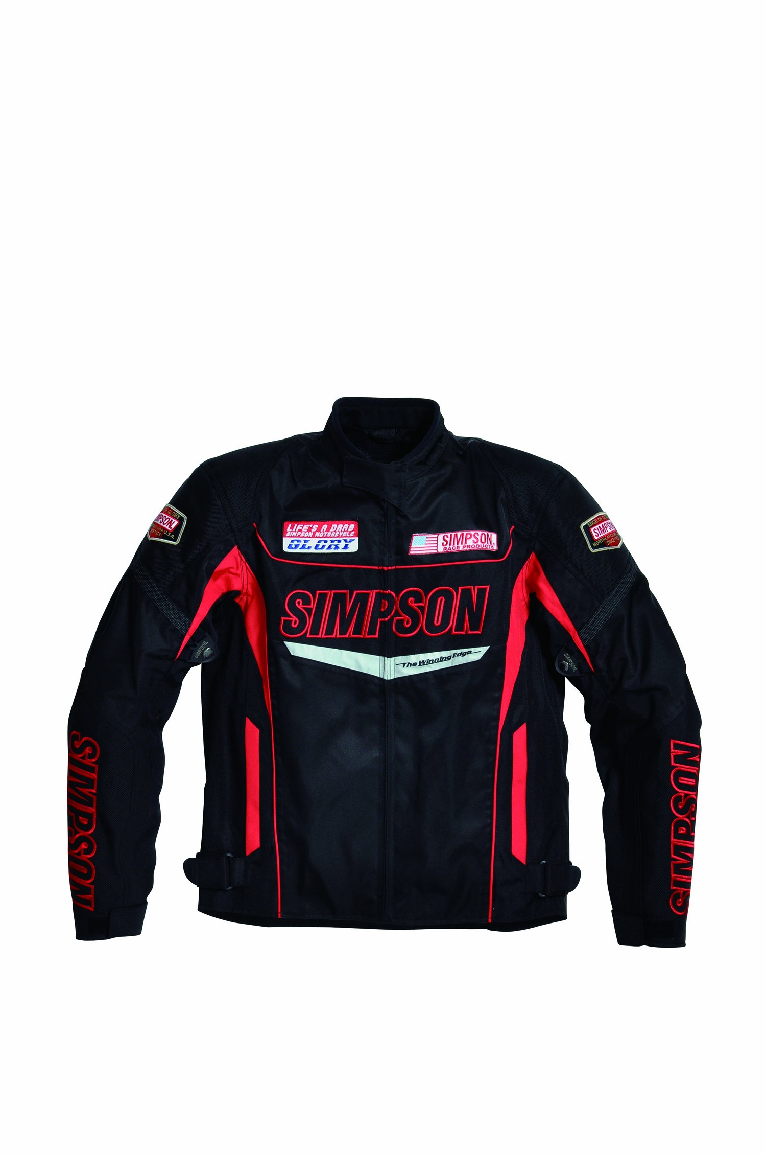 （値下げします！）SIMPSONバイク用ジャケット（4L） Amazon | [シンプソン] ナイロンジャケット BLACK/RED 4L SJ-4112