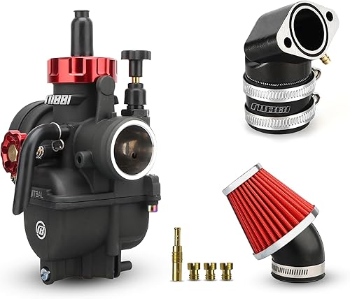 NIBBI Kit de carburador PE26, carburador de motocicleta PE26 mm con filtros de aire de 1.890 in, colector de admisión GY6 apto para GY6 Dirt Bike