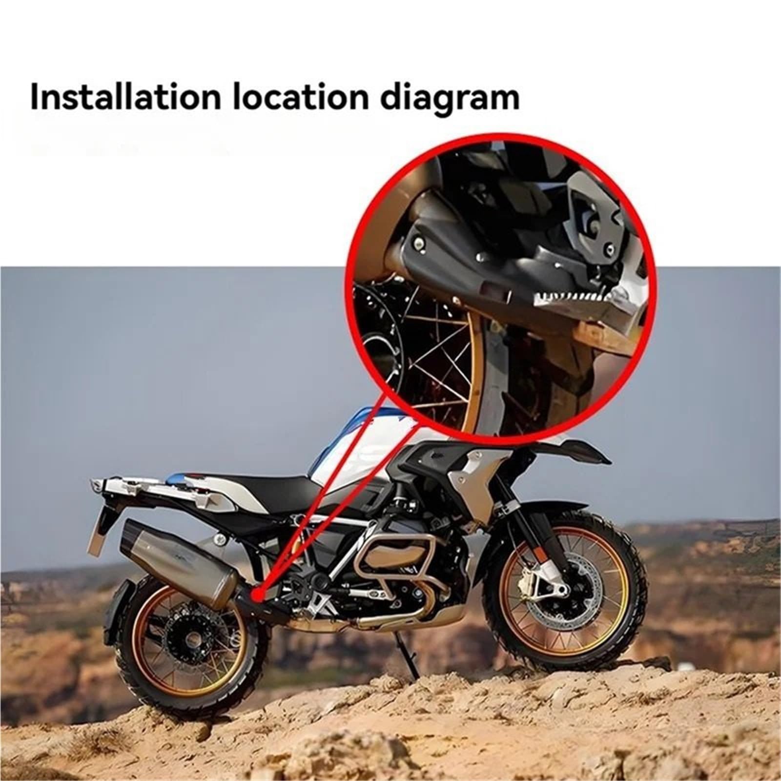 Cubierta de Escape de Motocicleta Silenciador de Escape de Fibra de Carbono para Motocicleta, Protector térmico, Compatible con BMW R1250GS, R1200GS y R1200GS. Protector de Tubo de Escape
