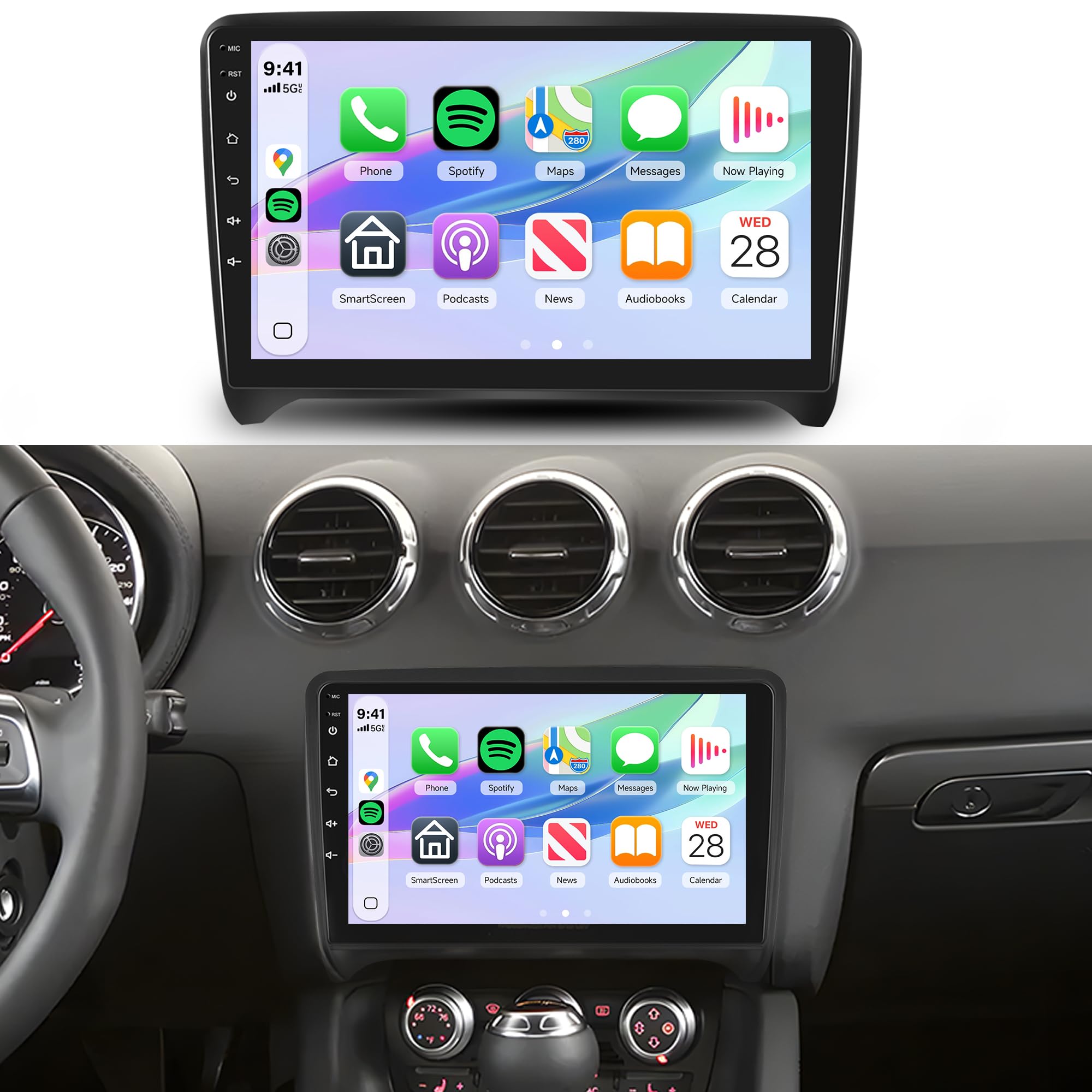 アウディ TT 8J Androidナビ Bluetooth カーナビ カスタム Amazon.com: Rimoody Android 13 2G+64G Wireless CarPlay Radio for