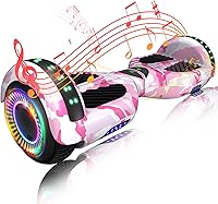 Vista 11 de SIMATE Hoverboard - Aeropatineta Bluetooth todo terreno con luces LED y control de aplicación, regalos para niños, adultos, niñas, niños, para todas