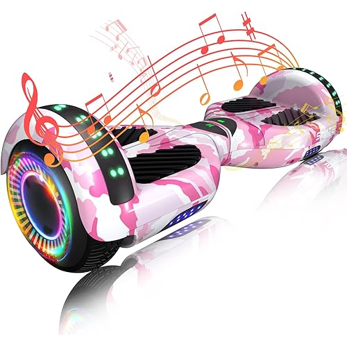 SIMATE Hoverboard, Bluetooth All Terrain Hover Boards with LED Lights and APP Control, Gifts for Kids Adults Girls Boys, for All Ages