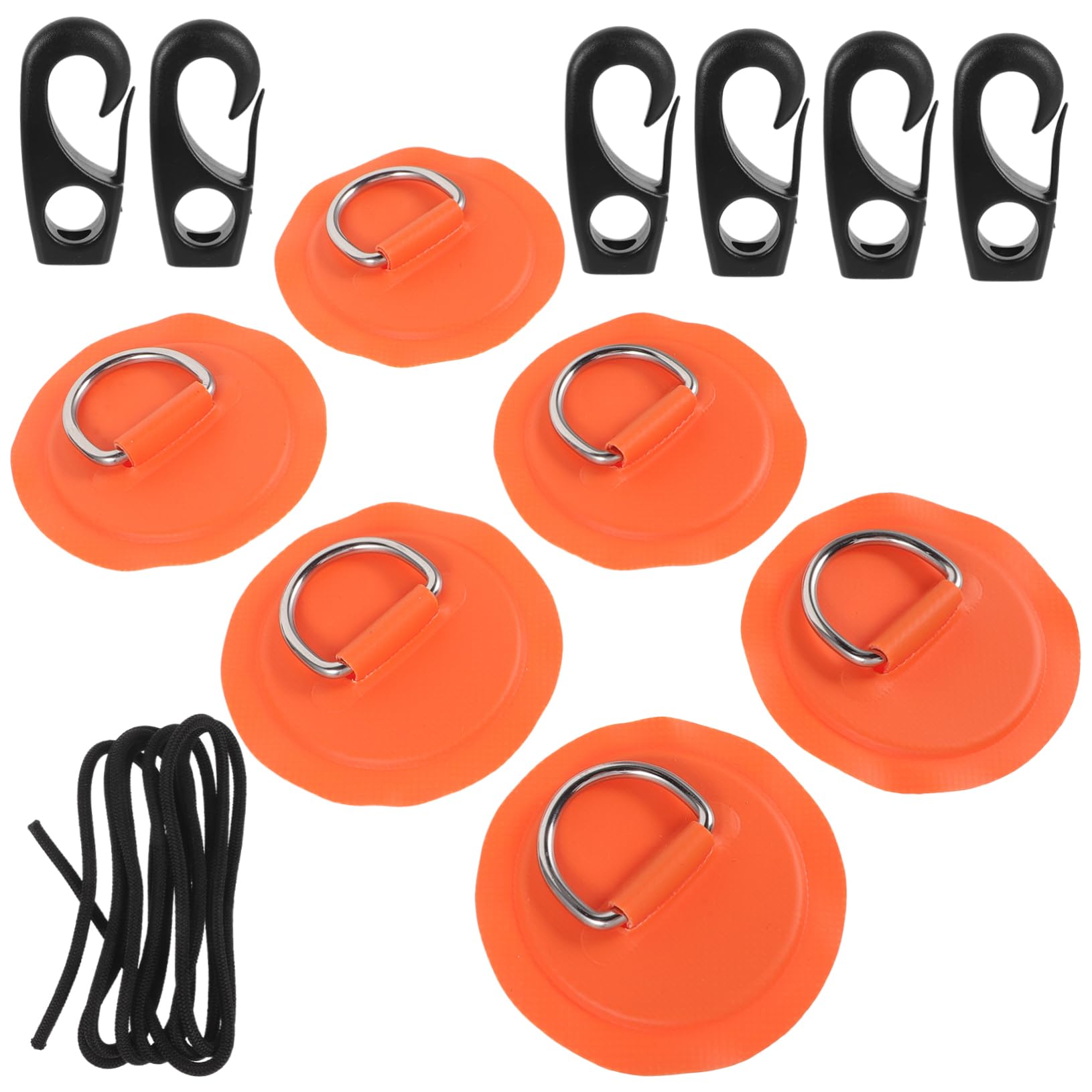 BESTonZON D-Ring Patch Satz aus PVC und Edelstahl 1 Bausatz für Kajak und Schlauchboot Leicht Robust für Deckrigging und Bootszubehör | Edelstahl und Nylon, Zuverlässige Verbindung, Leichtes Zubehör für Deck und Boot