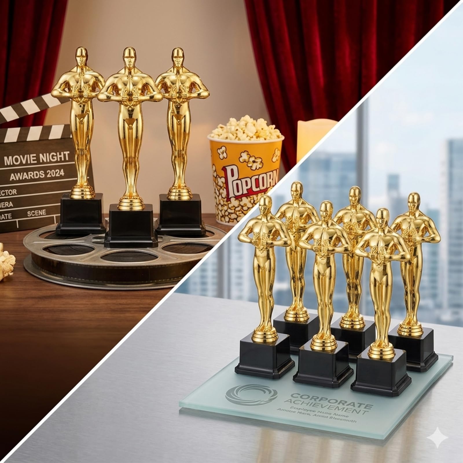 Paquete de 6 trofeos dorados de 10 pulgadas, trofeos dorados de plástico a granel para premios de fiesta nocturna, recompensas de aula, eventos corporativos y exhibición de oficina