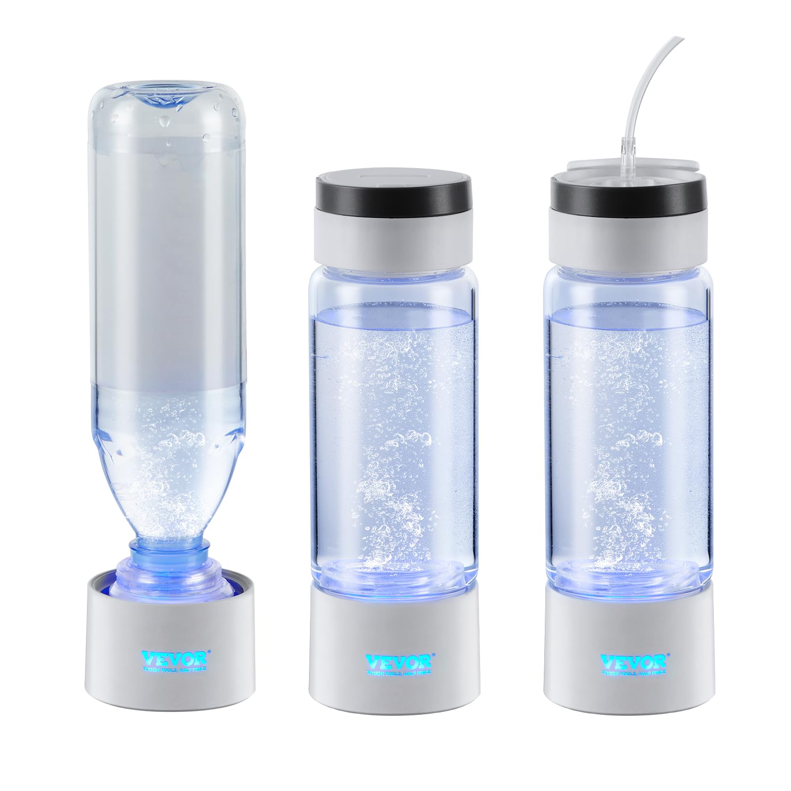 VEVOR Generatore di Bottiglie d'Acqua di Idrogeno, Macchina per Ionizzazione d'Acqua 380 ml, Macchina per Ionizzatore d'Acqua Ricca di Idrogeno Tecnologia SPE con Tubo Inalazione Nasale Autopulente