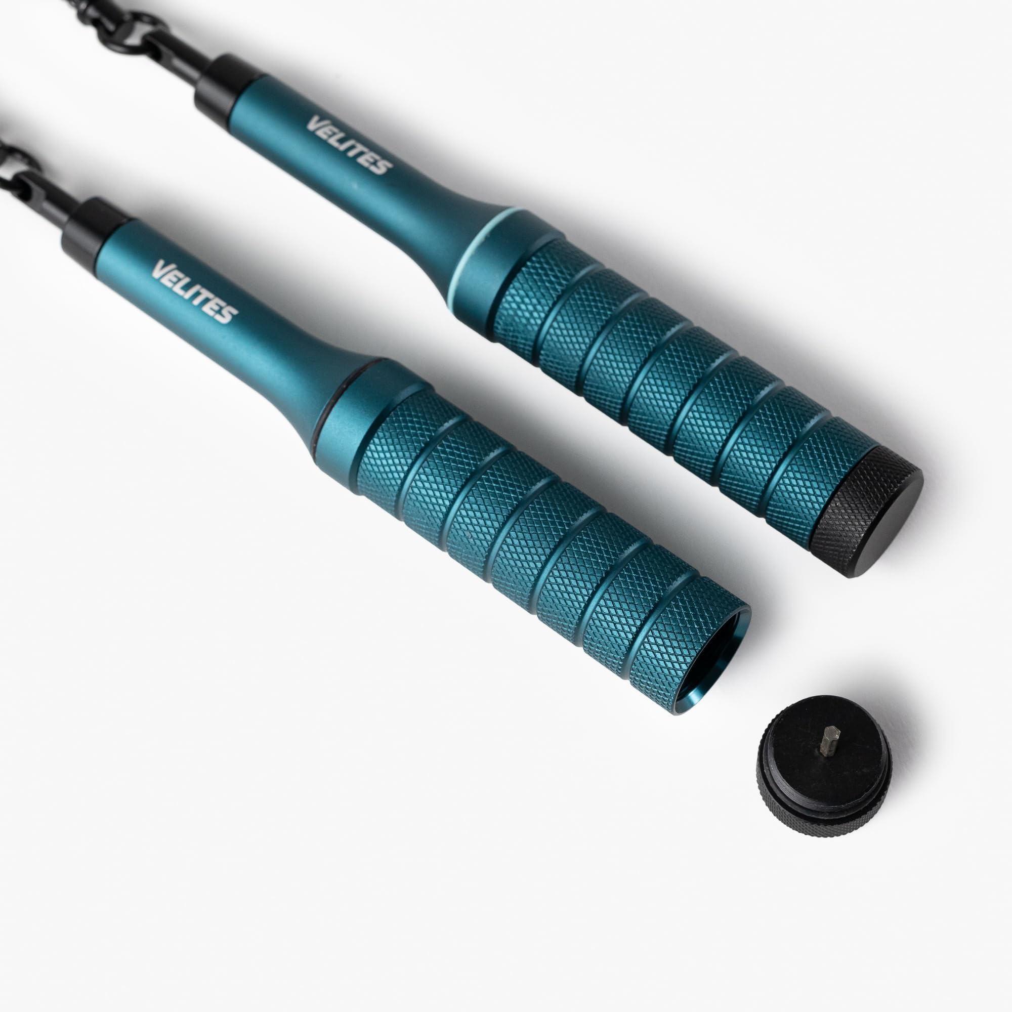 Velites Earth 2.0 Corda per saltare in alluminio aereo | Blue | Sistema avanzato con cuscinetti e cavo da 4 mm | Personalizzabile con pesi | App di allenamento inclusa