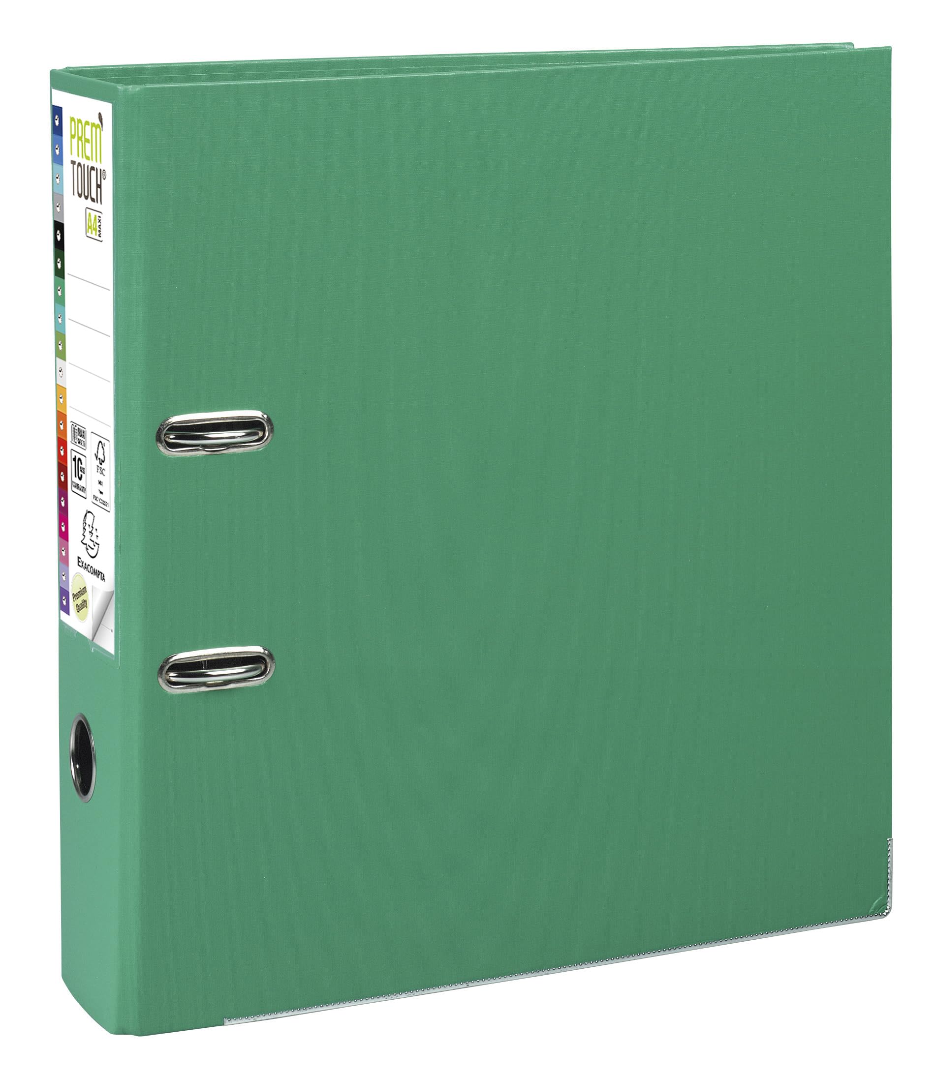 Exacompta - Réf. 53343E - Carton de 10 classeurs à levier A4 MAXI Prem'Touch - Dos 80 mm - Mécanique 80 mm - Dimensions extérieures : 32 x 30 x 8 cm - Format à classer A4 Maxi - Coloris : Vert