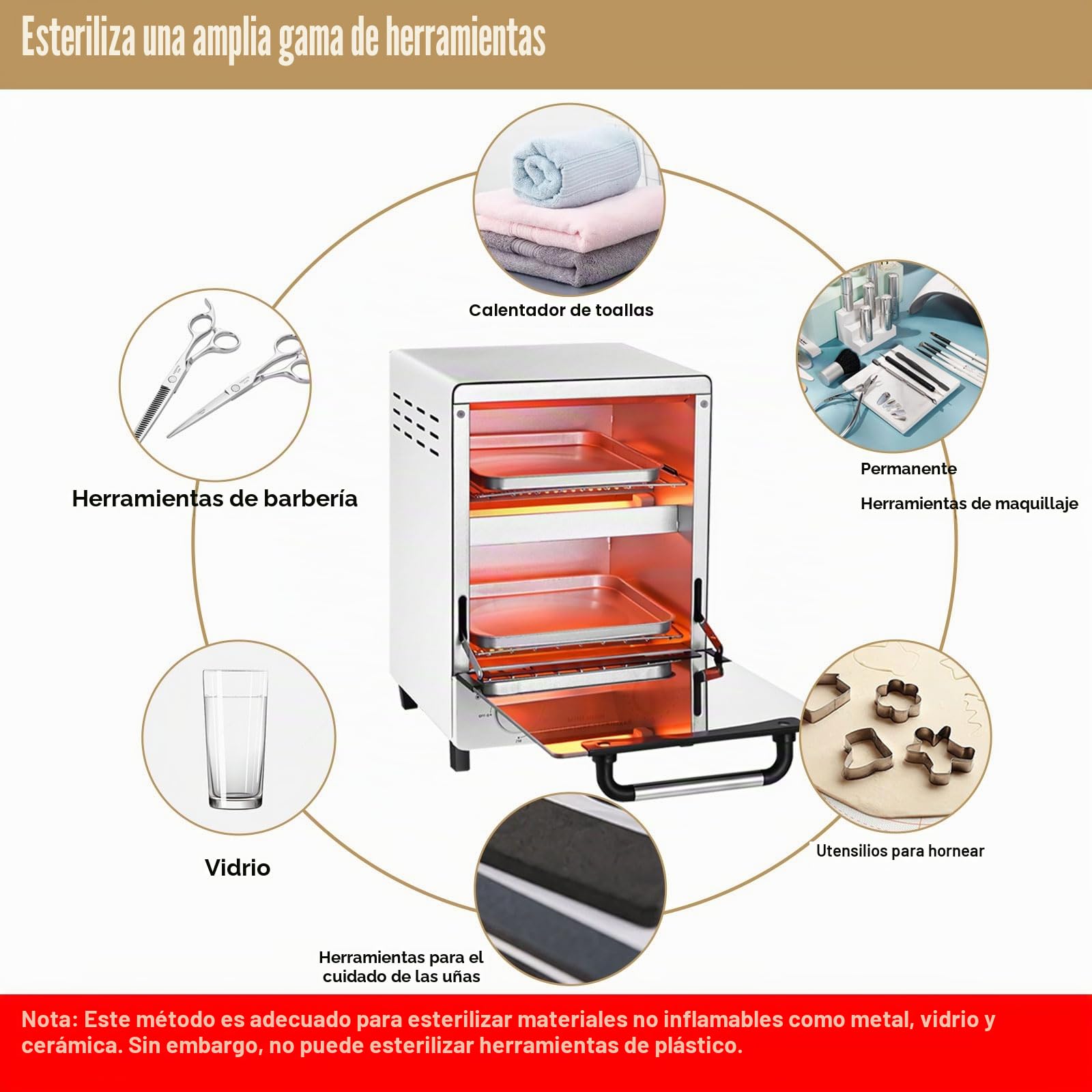 Esterilizador autoclave de gran capacidad de 12L, 1000 W, doble calentador en seco por infrarrojos, temporizador de 30 minutos y ajustable a 250°, esterilizador en autoclave para herramientas de uñas
