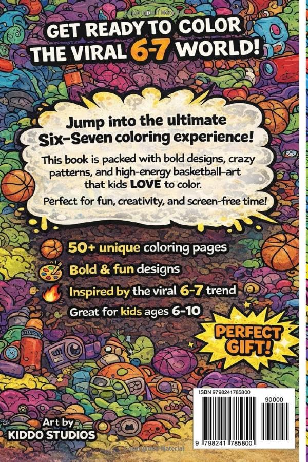 6…7… SIX-SEVEN!: The Ultimate Six-Seven Coloring Book — A Fun Basketball-Inspired Activity Book for Kids Ages 6–10 (Birthday, Christmas, Easter & Stocking Stuffer Gift) image 3