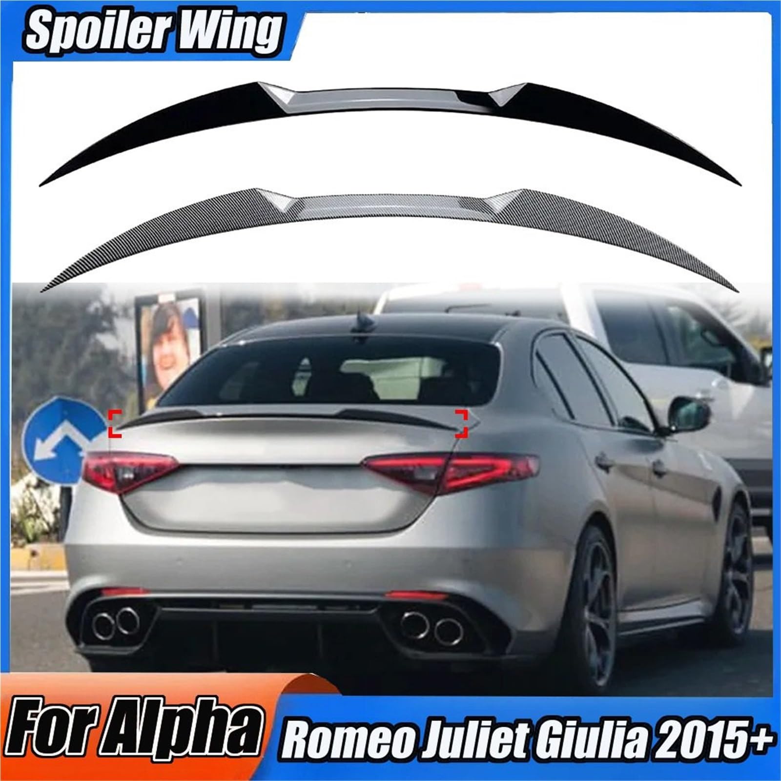 Spojlery tylne Do Alfa Romeo Julia Giulia 2015 Spojler samochodowy | Skrzydło Splitter Straż Dekoracja Samochodowy Spoiler Bagażnika Naprawiono Wiatr