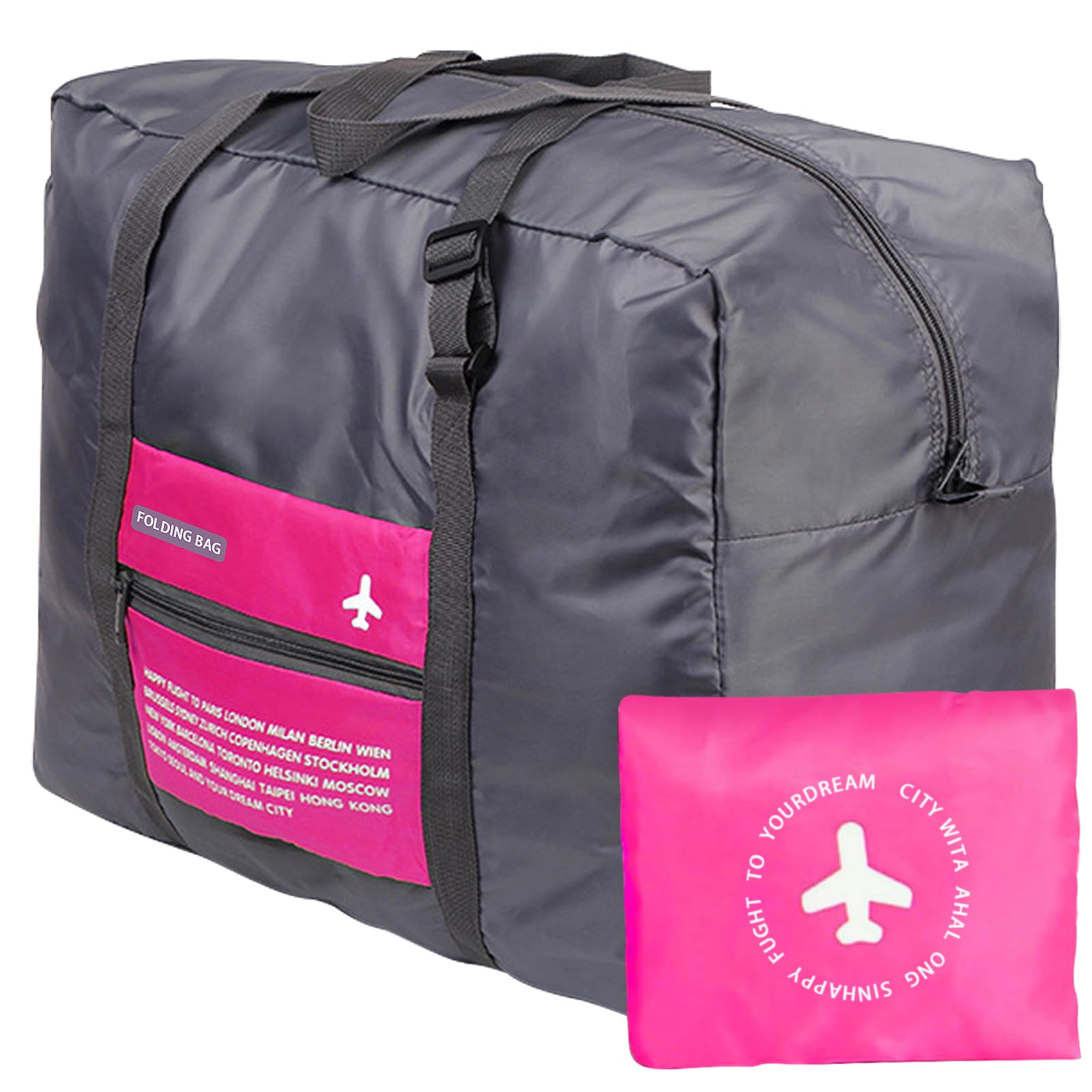 Foldable Travel Duffel Bag Sports Gym Tote Water Resistant Carry on Luggage bag Weekender Overnight Bag