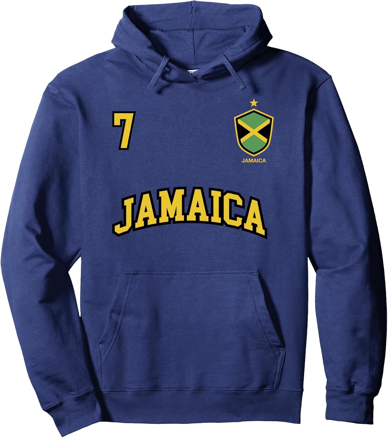 Jamaica Team Sports Number 7 Soccer Jamaican Flag Pullover Hoodie
