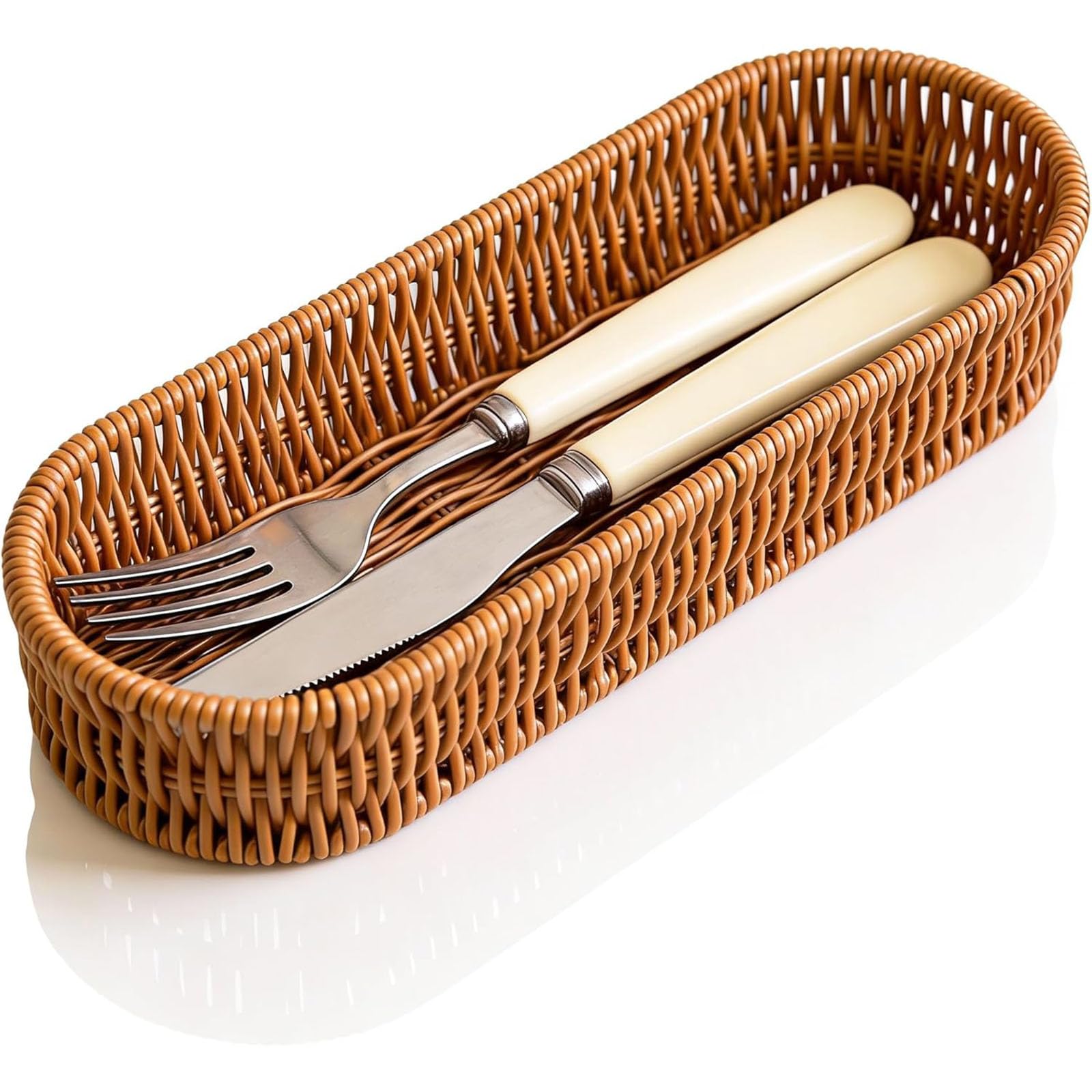 Handwoven Storage Basket, Multipurpose Organizer for Kitchen Cutlery and Home Decor, Compact Wooden Basket for Table Setting and Storage Solutions, One Piece Woven Container with Durable Construction-image-28