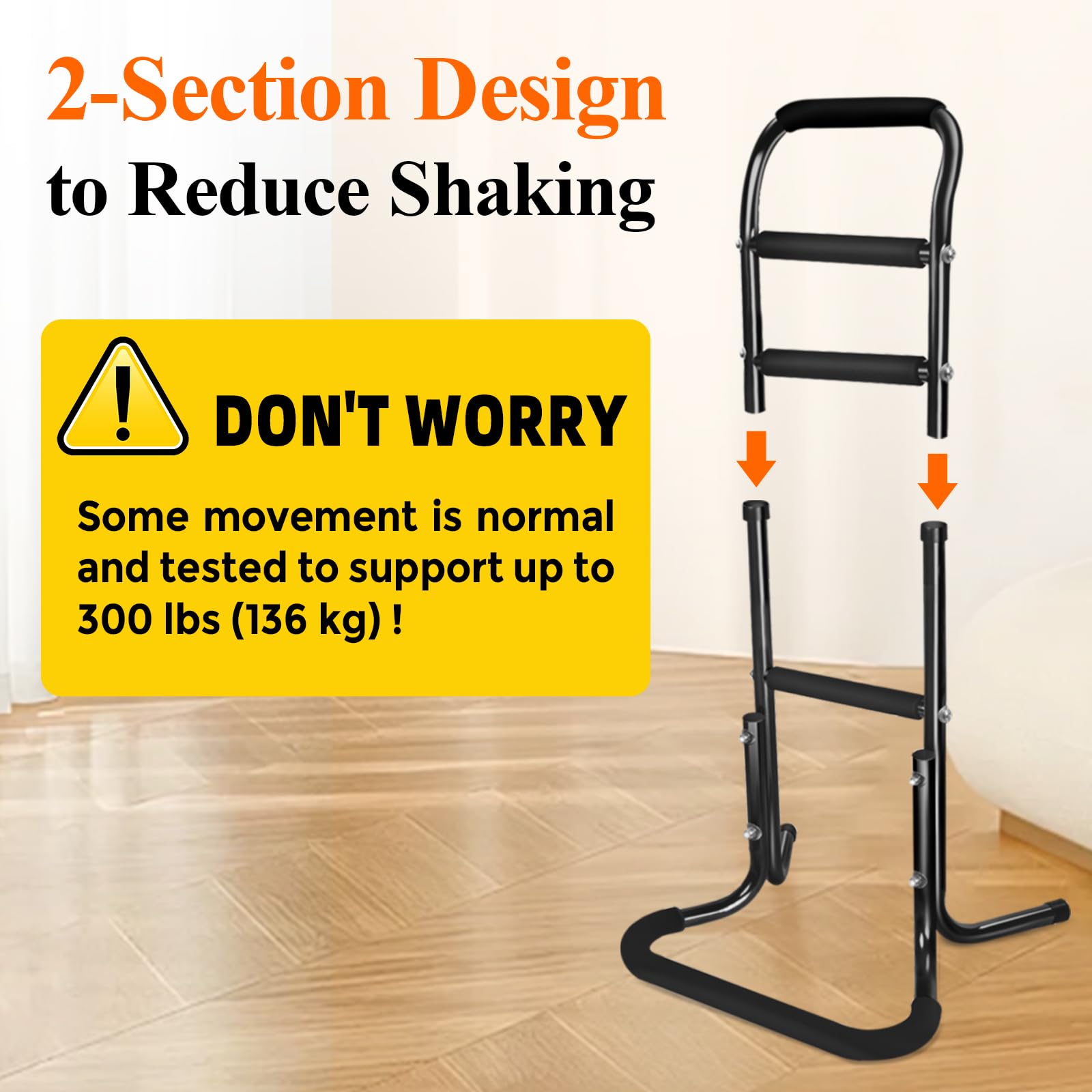 DePango Aide au Support pour Personnes âgées, en Alliage d'aluminium et Supports pour se Lever de Chaise, canapé, Barre d'appui Robuste pour Personnes âgées, handicapées et Adultes, Hauteur réglable