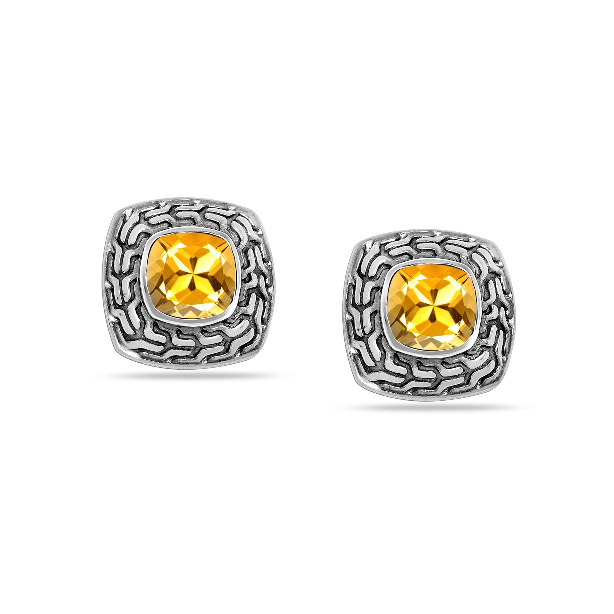 LeCalla 925 Sterling Silver BIS Hallmarked Created Citrine Stud Earrings for Women and Girls (B0BH8KRMD7) Amazon Price History, Amazon Price Tracker