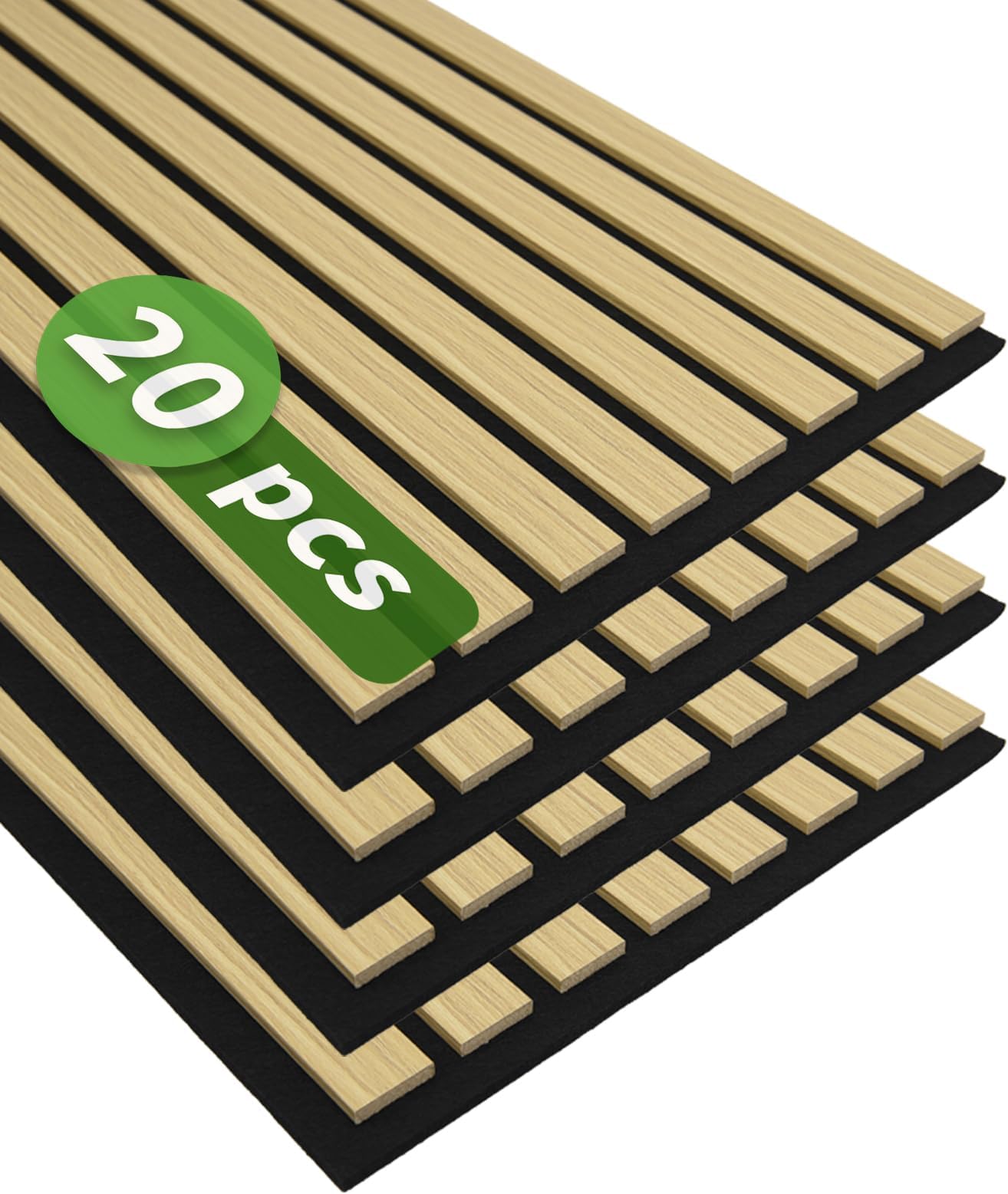 Art3d 20-Pack 12" x 24" Soundproof Wood Slat Panels, 40 sq.ft Acoustic Wall Panels, 3D Wall Panels with Wood Slat Design, Decorative Wood Wall Panel for Accent Walls-Oak