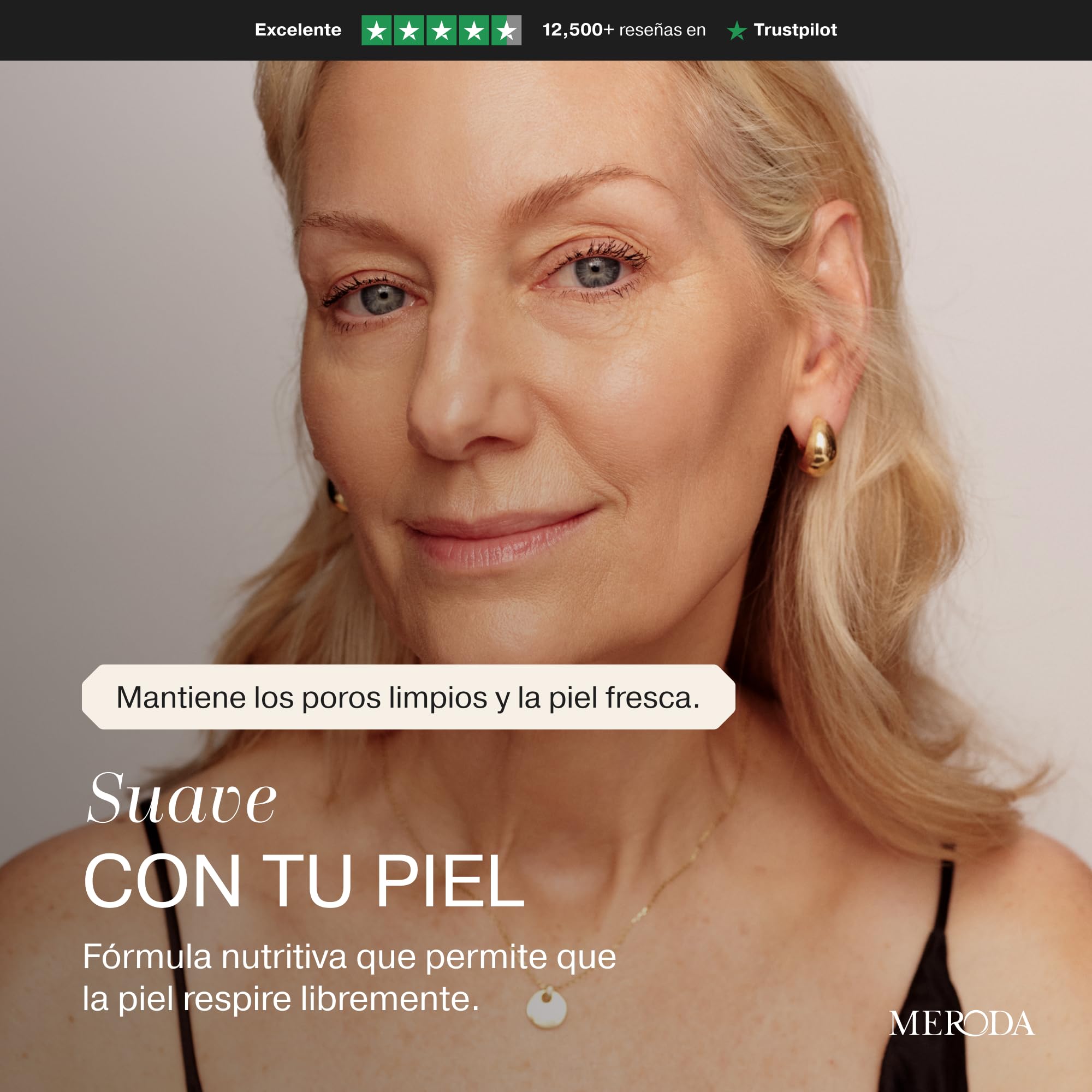 MERODA® Base de maquillaje que cambia de color [Piel clara a media] - Maquillaje líquido para piel madura - Color de larga duración para el rostro