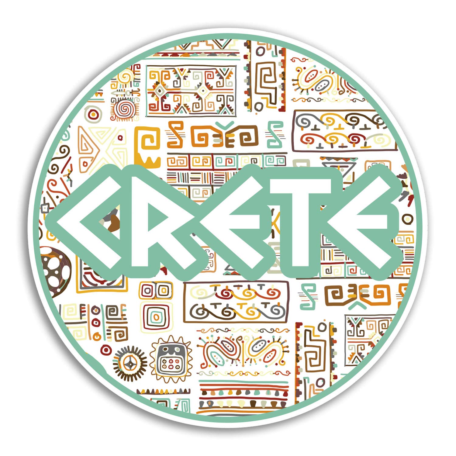 Destination Vinyl Ltd Multi 2 X 10Cm Crete Greece Vinyl Stickers - Greek Sticker Laptop Luggage #18658 (10Cm Wide)