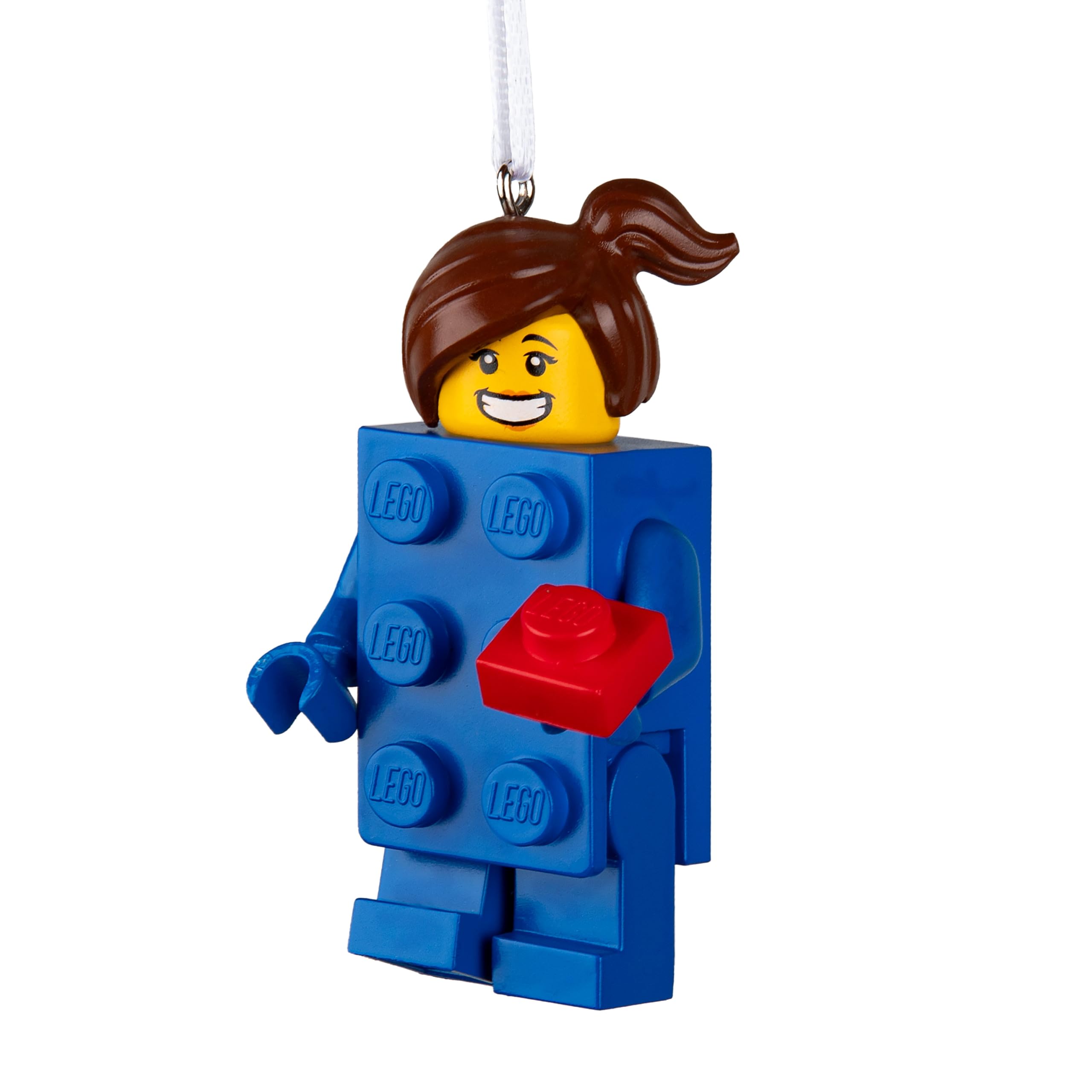 Hallmark Girls Blue Lego Brick Suit Minifigure Ornament, Tree Decoration, Collectible,