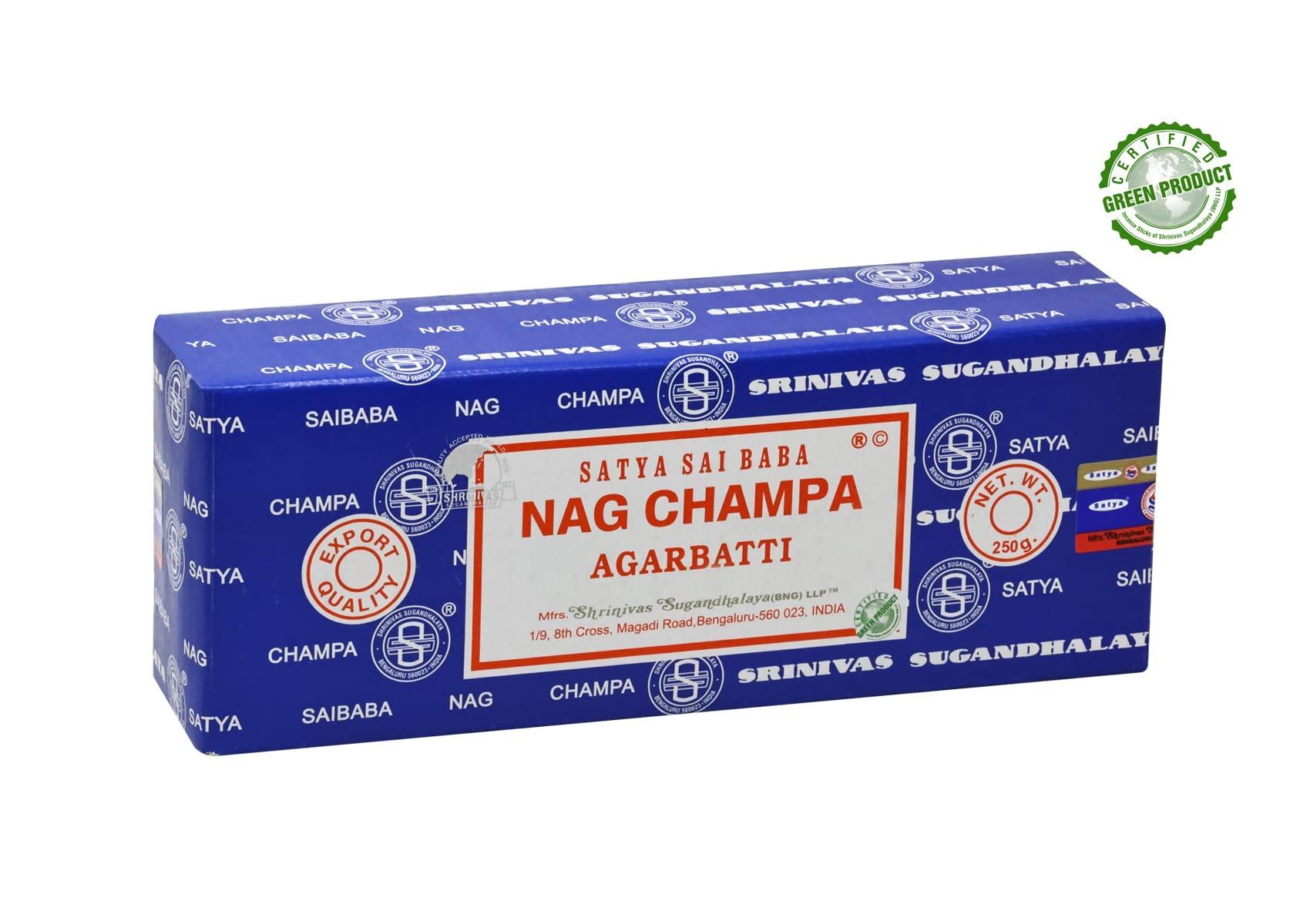 EARTH Satya Nag Champa - Varillas de incienso (250 GMS, certificado verde) Agarbatti enrollado a mano naturalmente perfecto para adorar, iglesia, aromaterapia, relajaci n, positividad, yoga