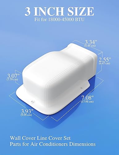 Miniatura 2 de WEETALL Juego de cubierta de pared de entrada de 3 pulgadas, accesorios para aires acondicionados sin conductos y bombas de calor, PVC decorativo