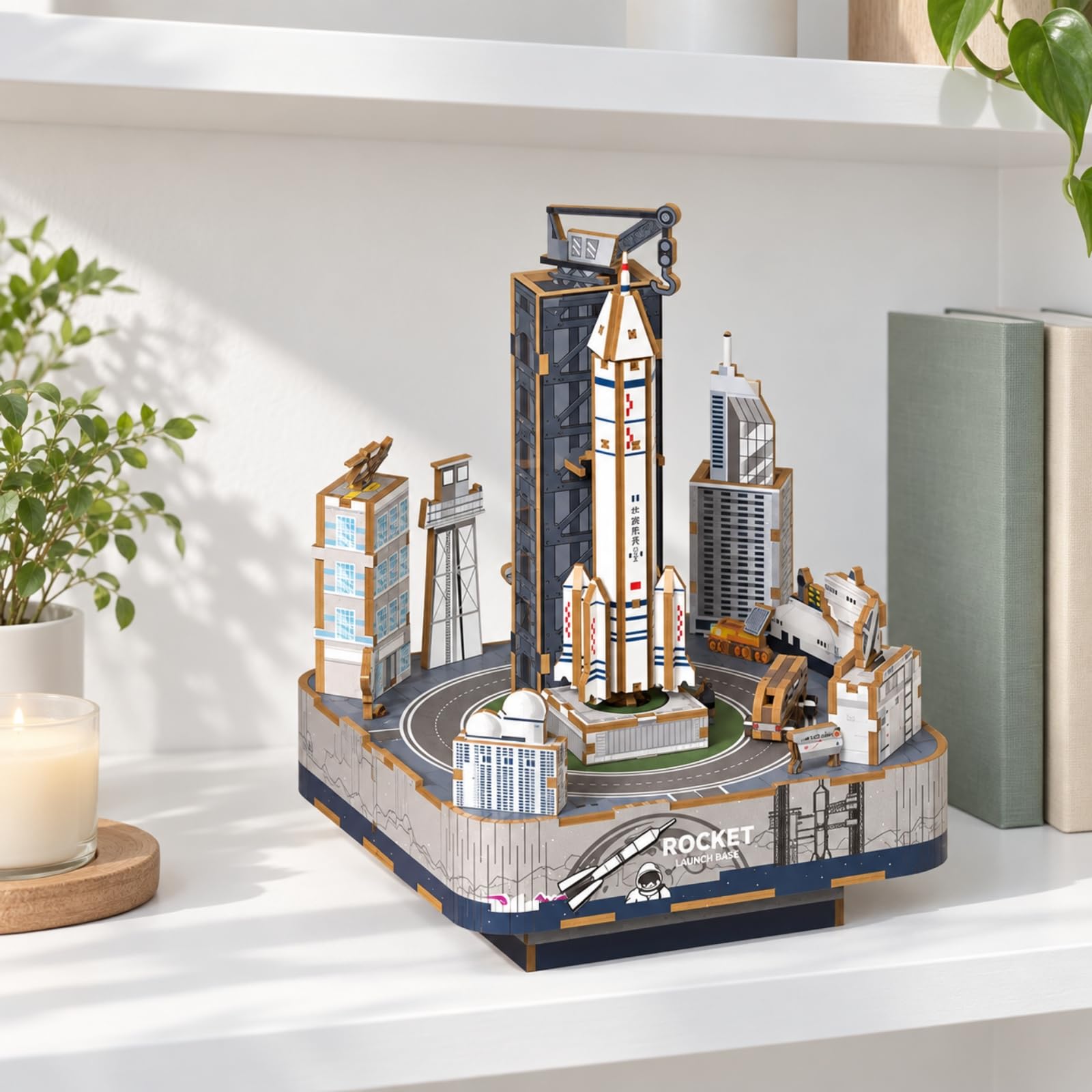 Harilla Kit Musicale Creativo con in Legno E Ingranaggi Funzionanti per Assemblaggio Manuale di Terreno Edifici E Decorativi per Camera da Letto, Stile B