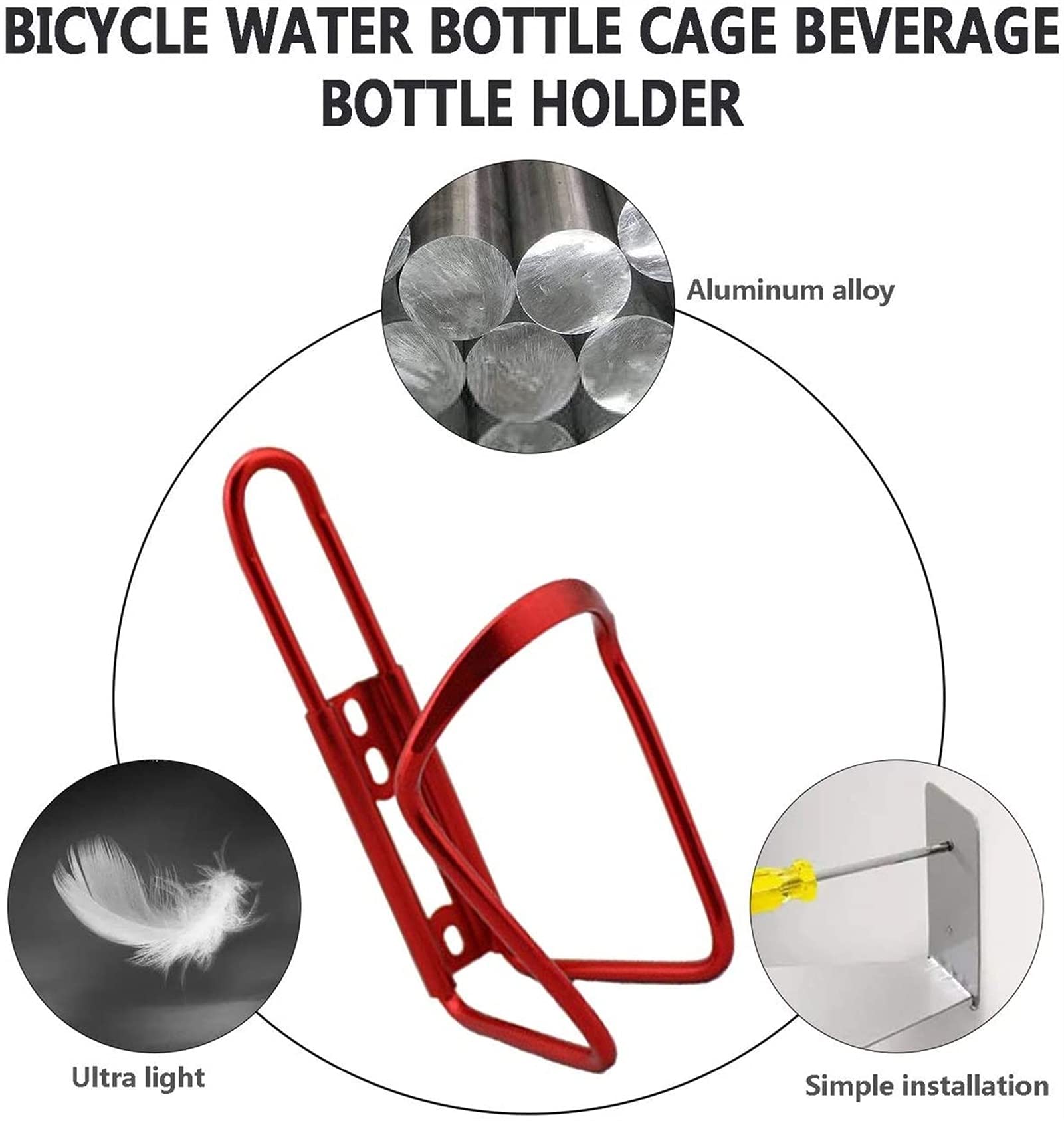 Rowerowy koszyk na bidon Road Mountain Bike uchwyt na kubek wody koszyk na bidon akcesoria do sprzętu jeździeckiego uniwersalny koszyk na bidon (2 szt.) (kolor: srebrny) (kolor: Rood) (Rood)