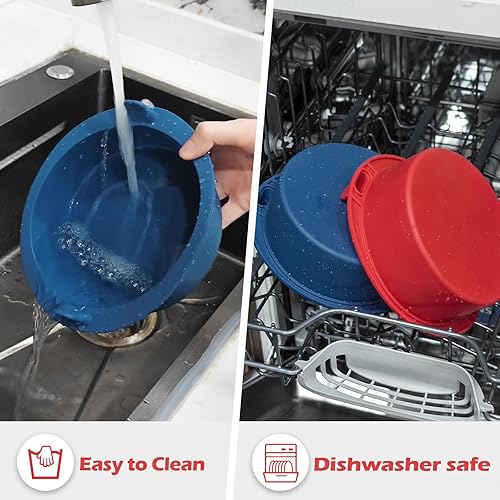 Miniatura 6 de Webake Freidora de aire de 6 pulgadas para hornear, sartén de silicona antiadherente para hornear con asa, sin BPA, juego de 2