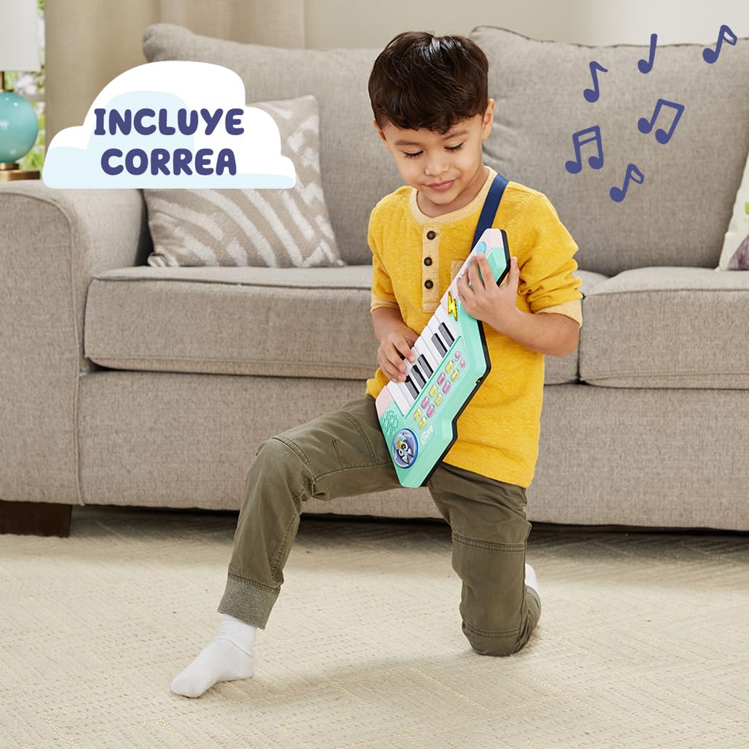 Bluey - Pack de Juguetes Electrónicos: Teléfono Interactivo + Teclado Musical. Juguetes Educativos para Niños a partir de 2 Años.