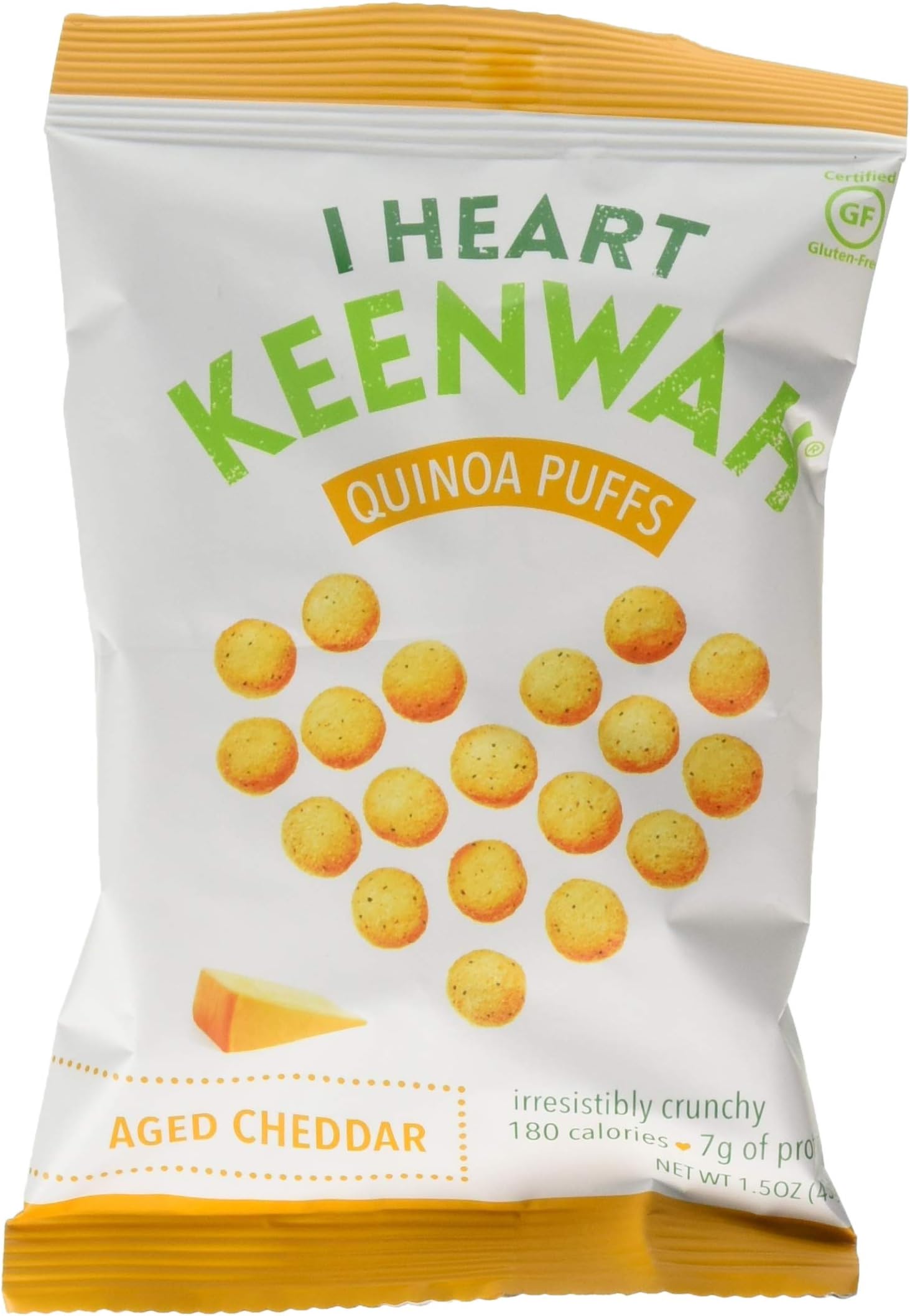 Quinoa Puffs, Aged Cheddar, 1.5oz, Gluten-Free (Pack of 6)