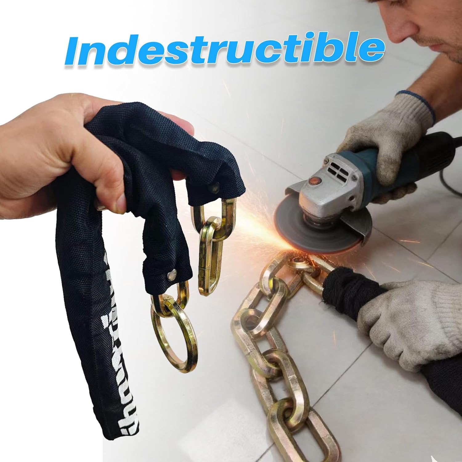 Heavy Duty Cut Proof Security Chain 4ft x 3/8 "Hardened Steel Cut Proof Lock for Motorcycles Trailers Gates Garage Anti Theft Security Chain (4ft)