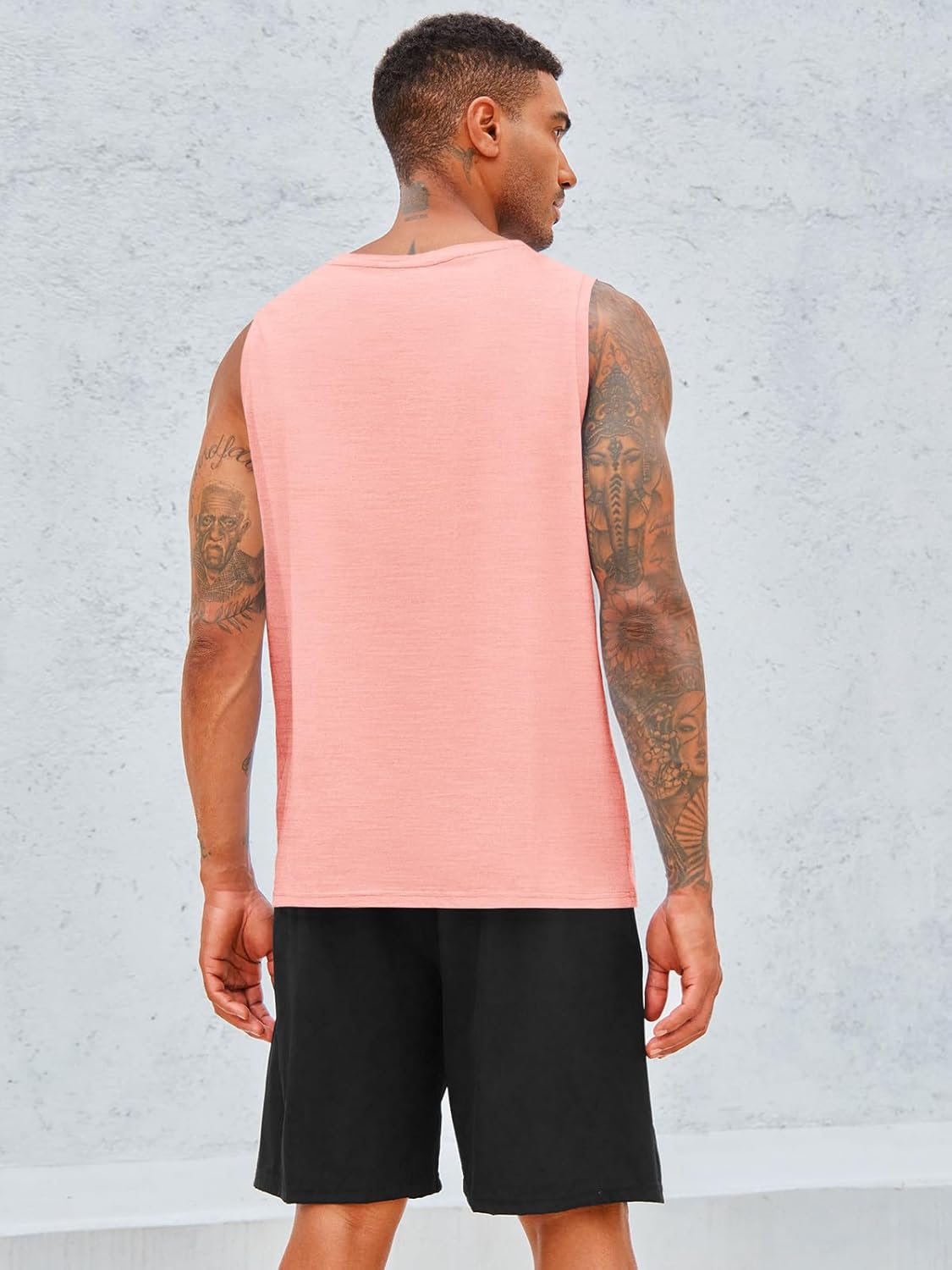 Runcati Men's Sleeveless Tank Tops Crewneck Workout Gym Cotton Muscle Pocket T Shirt - Image 2