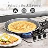 Crepe Pan Stainless Steel 26 cm Pancake Pan with Scratch-Resistant Non-Stick Coating Induction Compatible