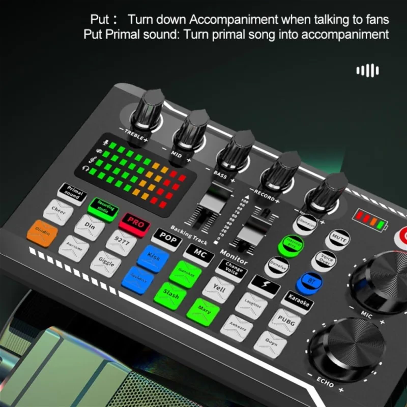 Controllore DJ, Microfono dedicato for scheda audio for trasmissione dal vivo Scheda F998 con interfaccia (opzionale) Con effetti mixer DJ Cambia voce(4)
