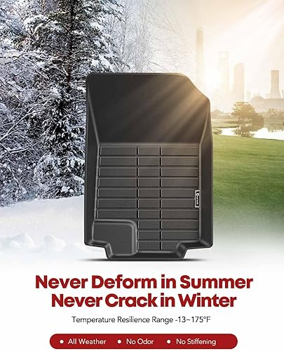 Miniatura 8 de YHTAUTO Alfombrillas compatibles con Honda CR-V 2017-2022, protección TPE para todo tipo de clima, ajuste personalizado, forro negro de primera y