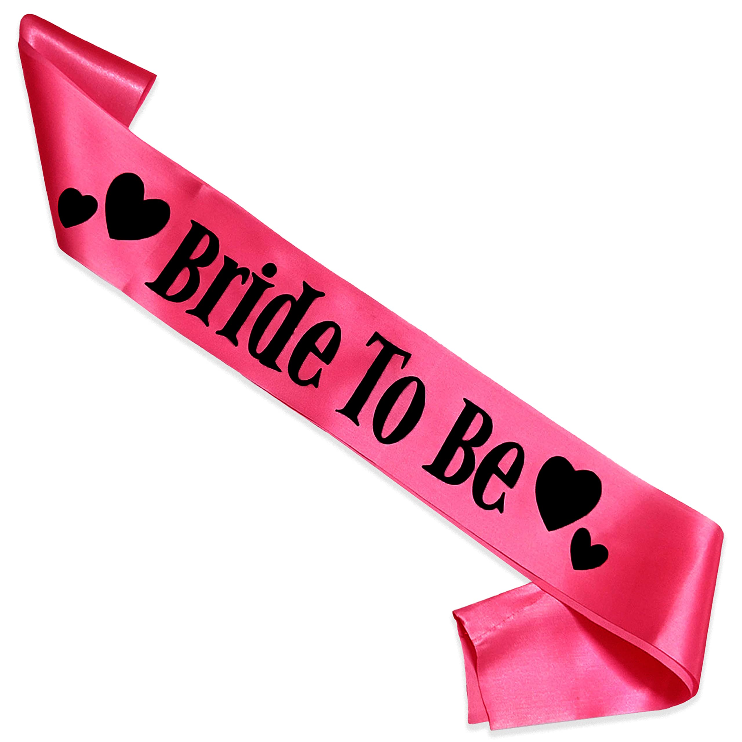 WOBBOX Bachelorette Party Sash For Bride & Groom, Bride To Be Sash, Briadal Shower Sash, Team Bride Sash, Bachelorette Party Decoration Items- Dark Pink BlackText Bride to be