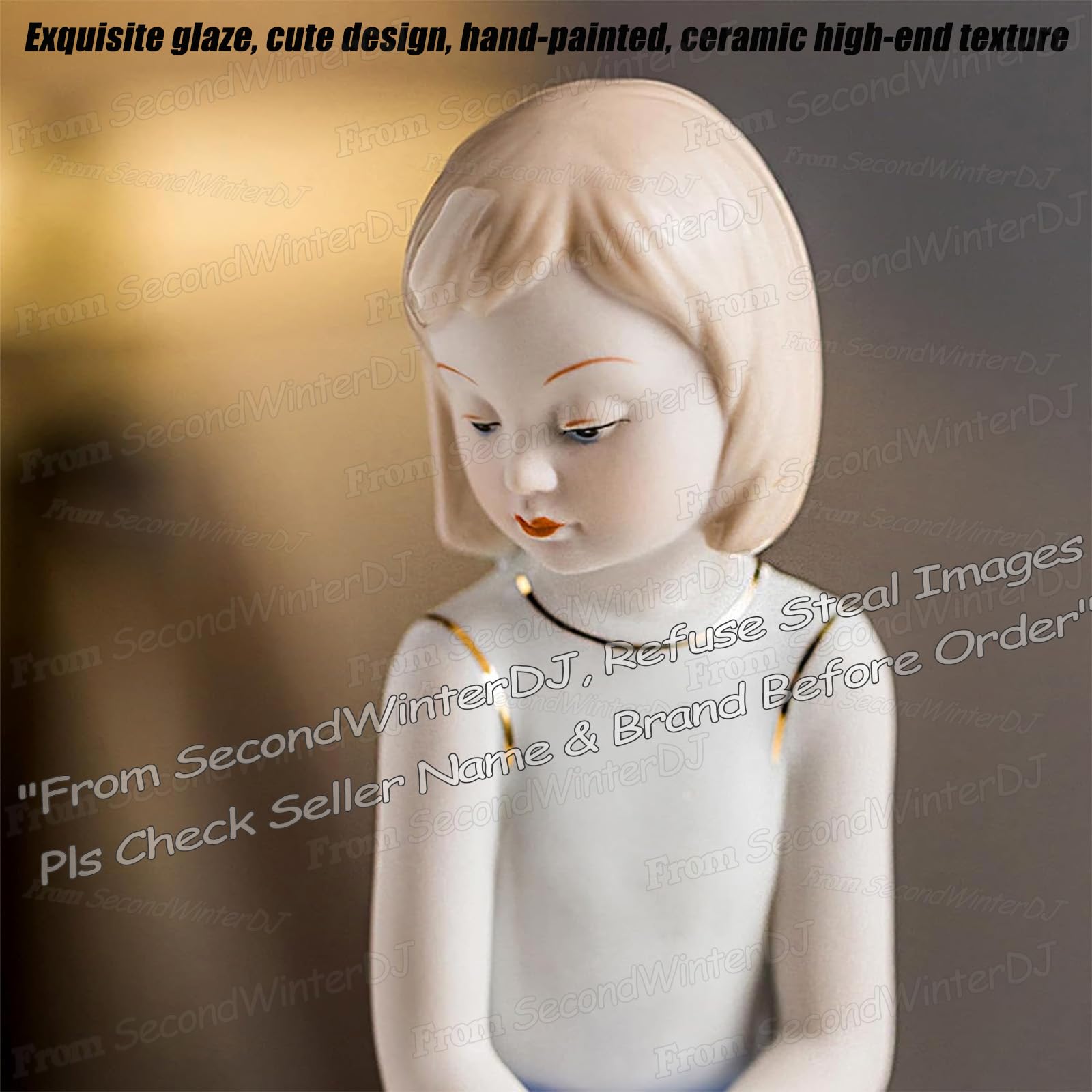 Amazon.co.jp: 陶器の女の子の置物犬の像かわいい犬の彫刻、ペットの家