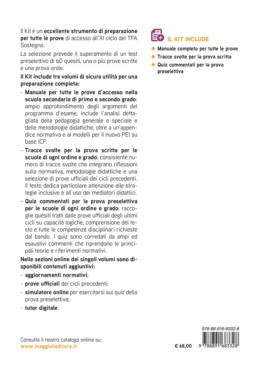 TFA sostegno 2026. Kit per tutte le prove. Con software di simulazione