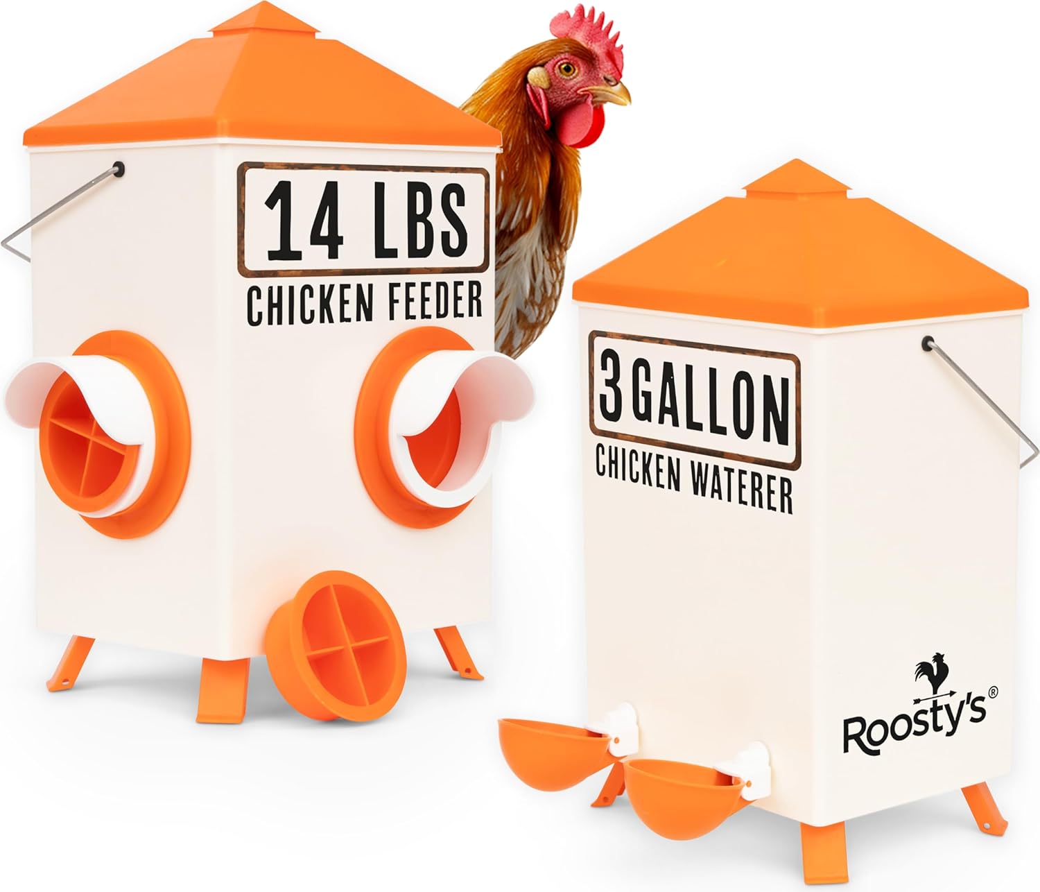 Roosty's XL Chicken Feeder and Waterer Set, Large Chicken Waterer 3