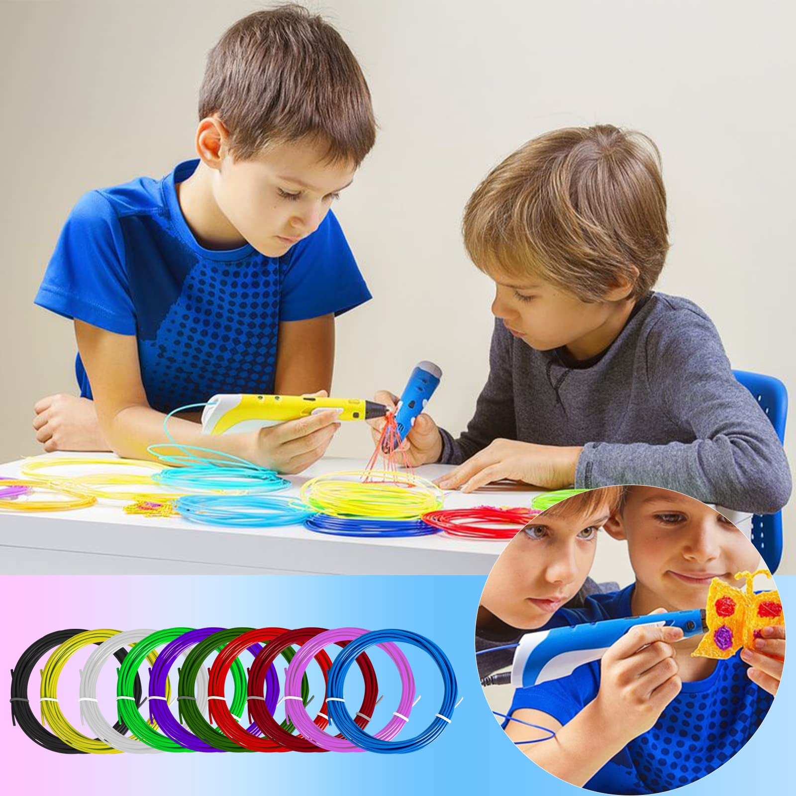 Tapis Silicone OTNE Pour Stylo 3D - Dessin 3D Enfants/Adultes - 17x17 Cm Avec 2 Protège-Doigts - Bleu