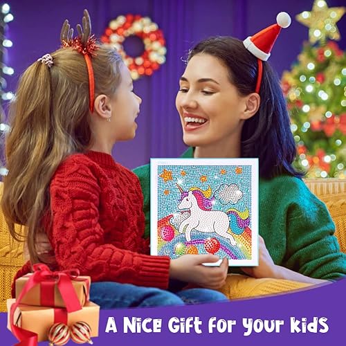 Miniatura 7 de ForPeak Kits de pintura de diamantes para niños, unicornio, arte de diamante, gema por números, artes y manualidades para niños de 8 a 12 años, kits