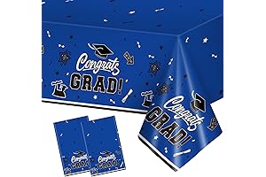 2 Pack Congrats Grad Tablecloths for Class of 2024 Graduation Table Decorations