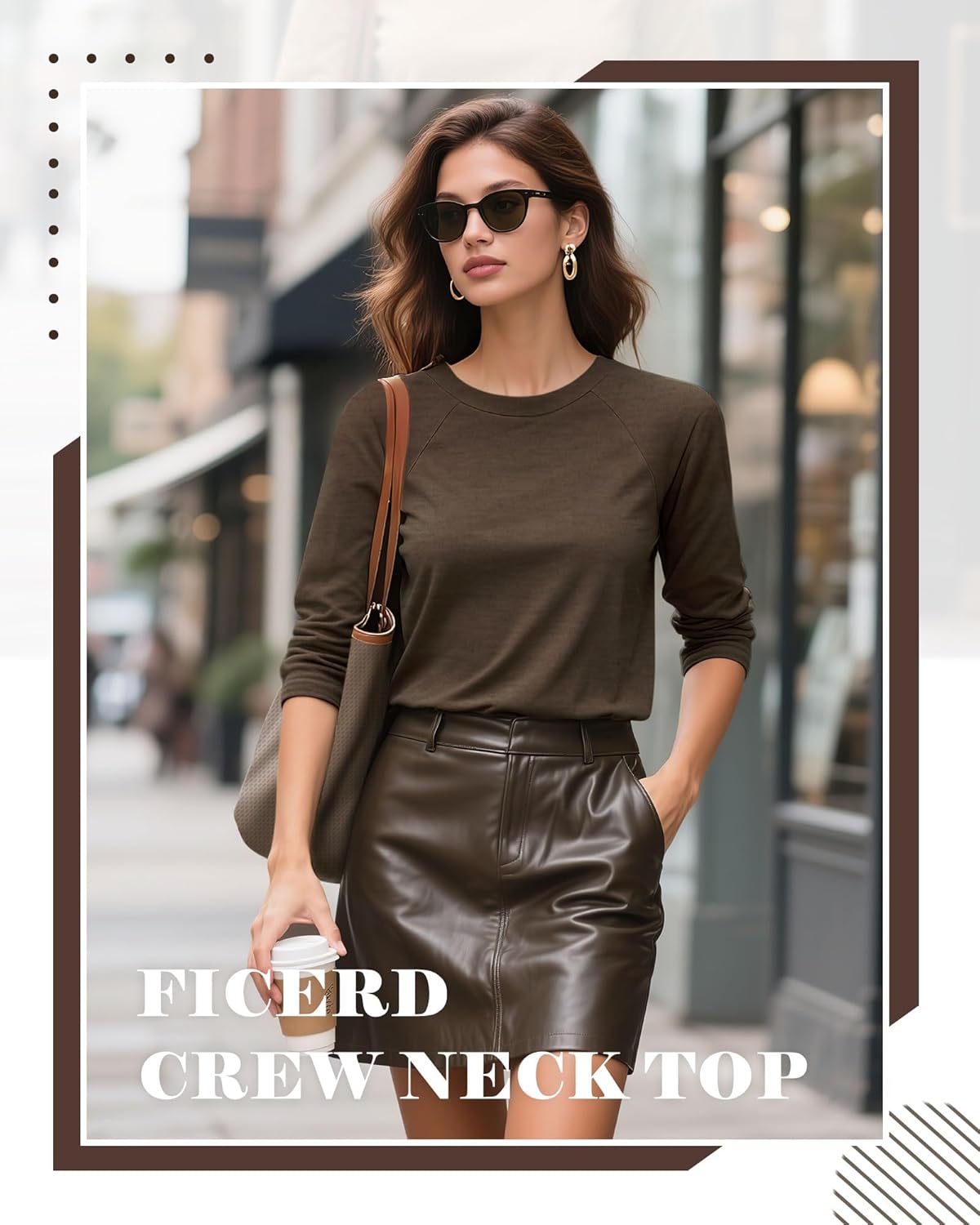 Ficerd 3 Pack 3/4 Sleeve Tops for Women Crew Neck Raglan Sleeve Basics Tees Loose Fit Casual Top Curved Hem Tunic T Shirt - Image 5