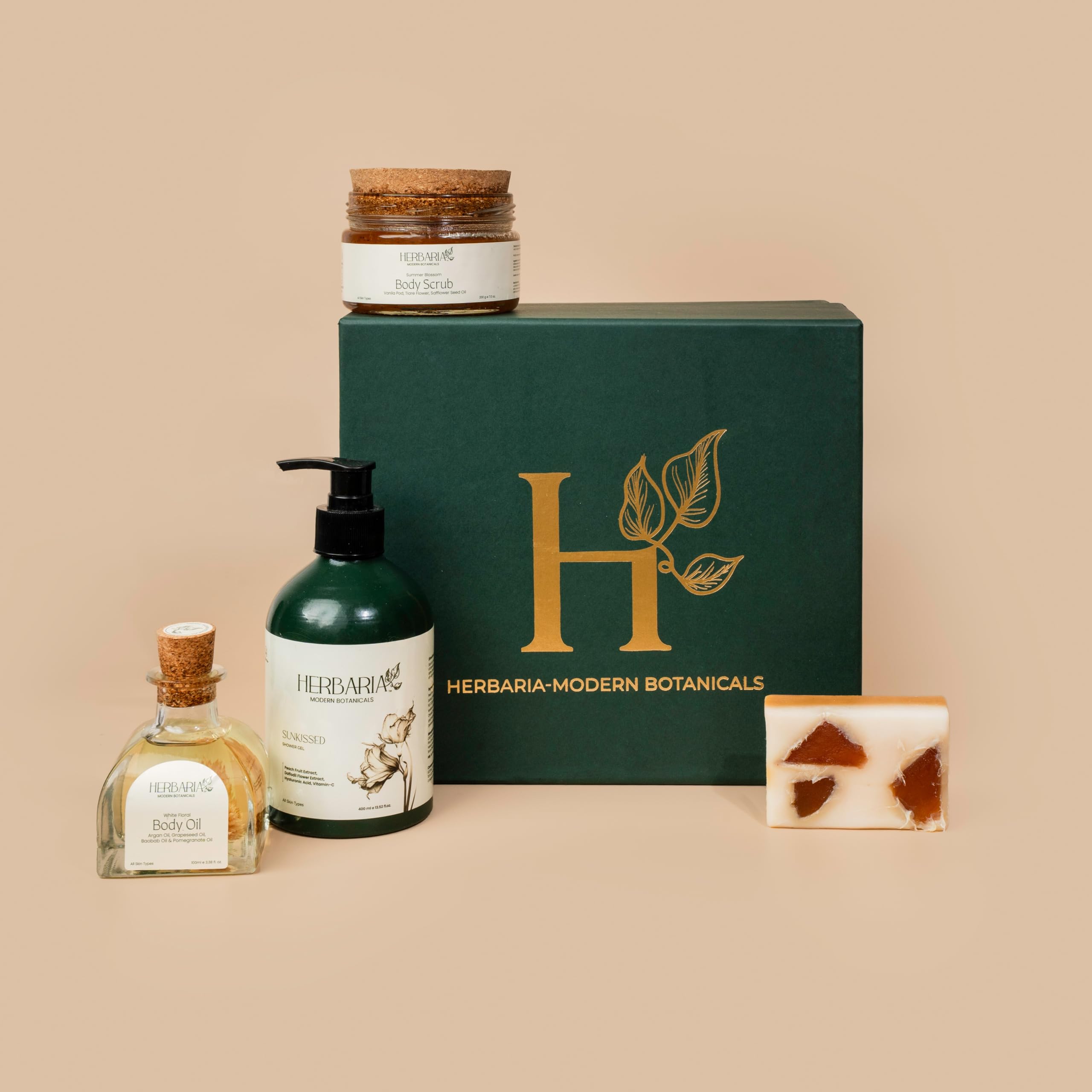 Herbaria Ageless Elegant Ritual Gift Box | 4-Step Luxury Skincare Set with Shower Gel (400ml), Body Oil (100ml), Soap Bar (100g) & Body Scrub (200g) | Vegan, Cruelty-Free, Paraben-Free | Premium Self-Care & Gifting for Women & Men-image-44