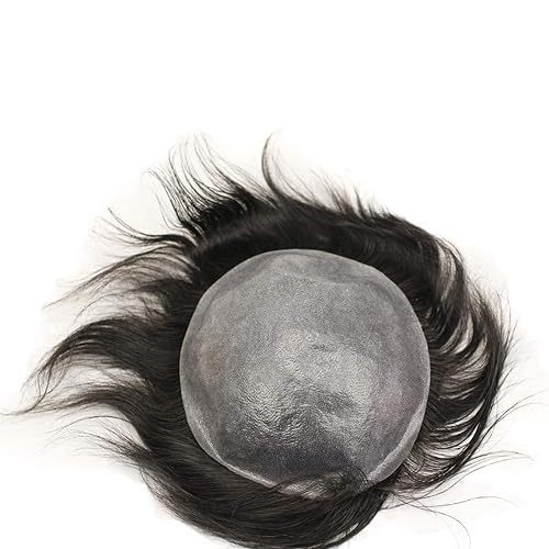 Miniatura 6 de Dreambeauty Tupé para hombre de 10 x 8 pulgadas, base de poliuretano, 0.002 in, piel fina súper suave, 100% cabello humano virgen europeo, para