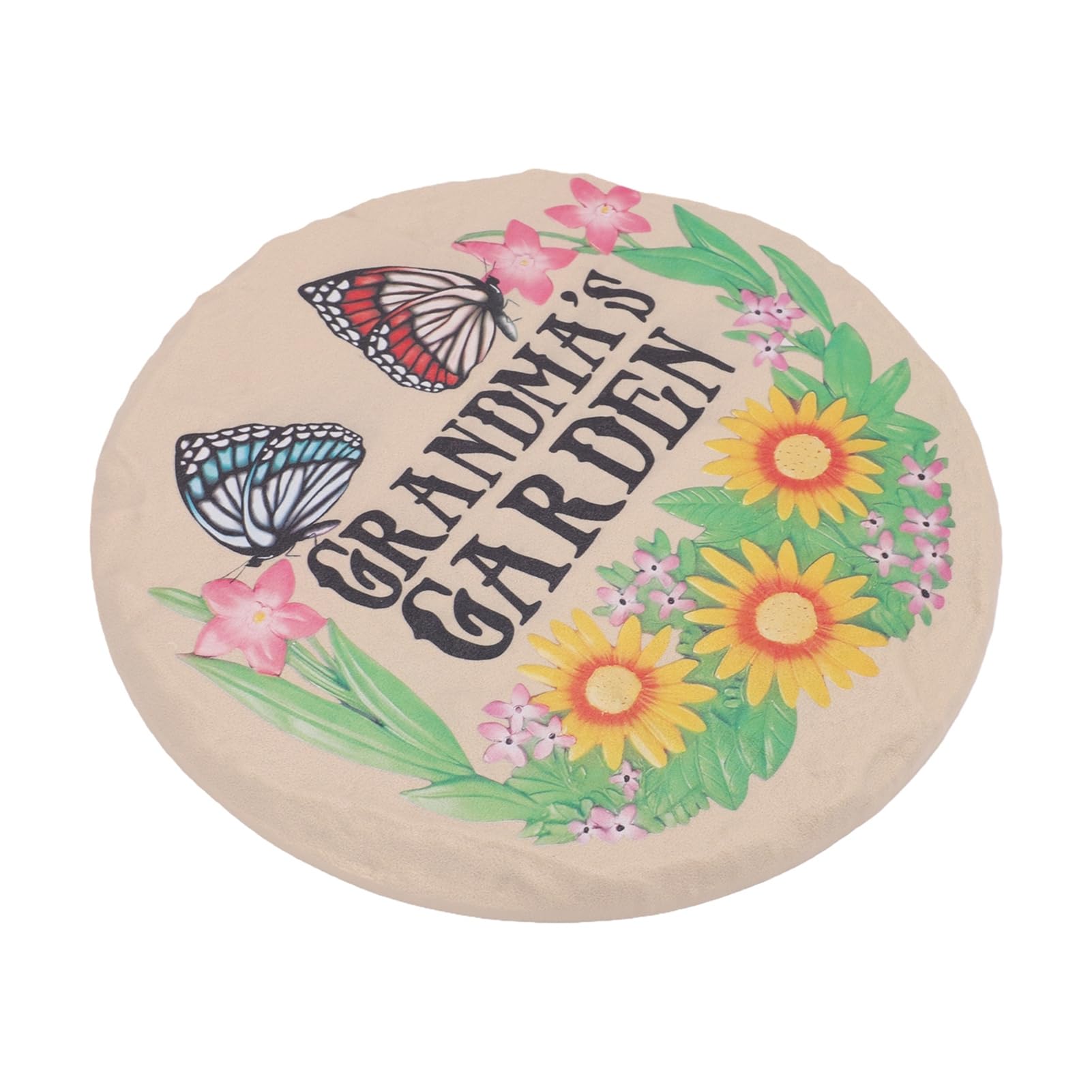 Tonysa Piedras Decorativas de Resina para Escalones, Paquete de 4 – Piedras Redondas con Estacas para el Suelo para Césped, Jardín, Patio, Pasarela, Diseño Circular Ligero, Superficie Texturizada